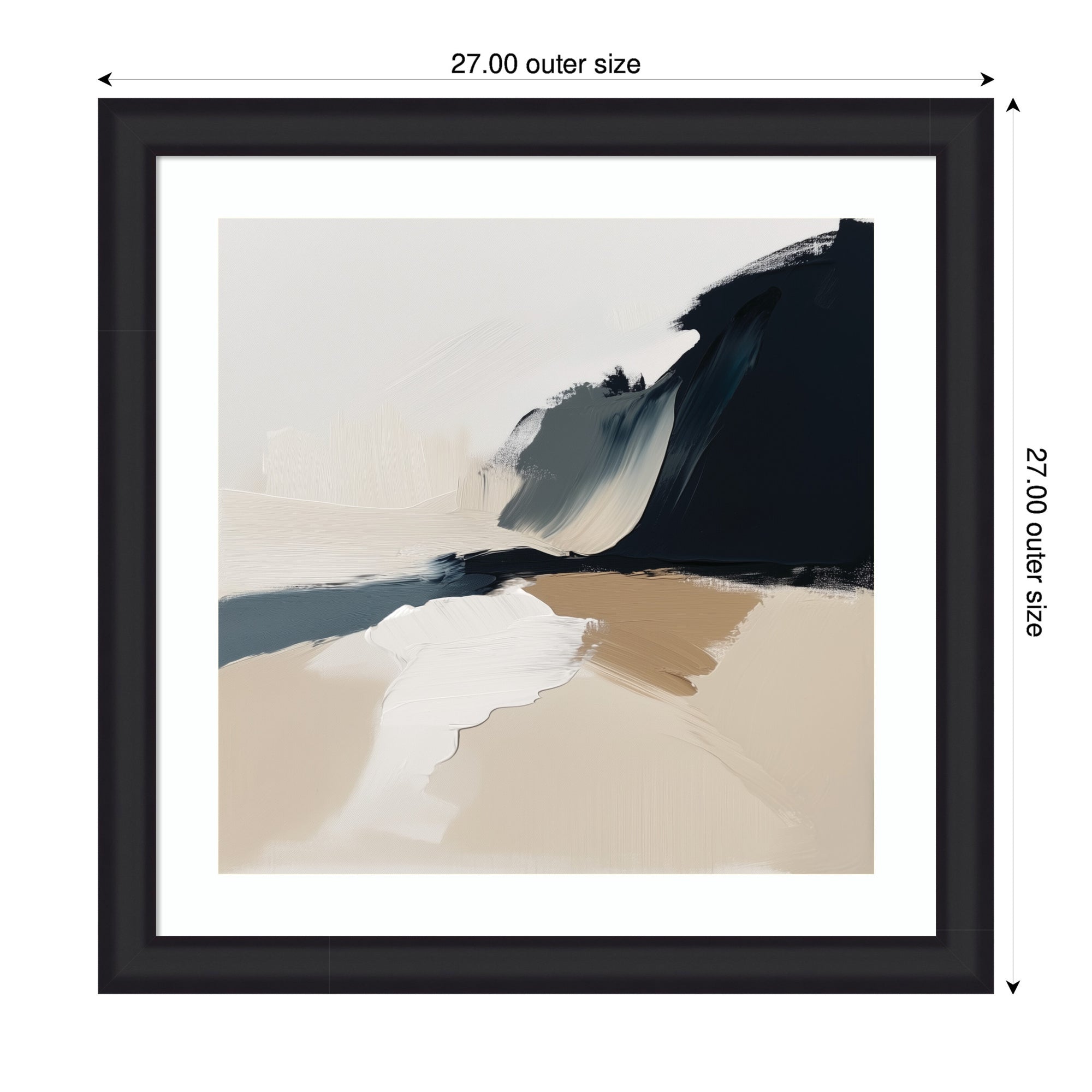 Framed Art Coastal Sand Modern Abstract Landscape II by The Creative Bunch Studio