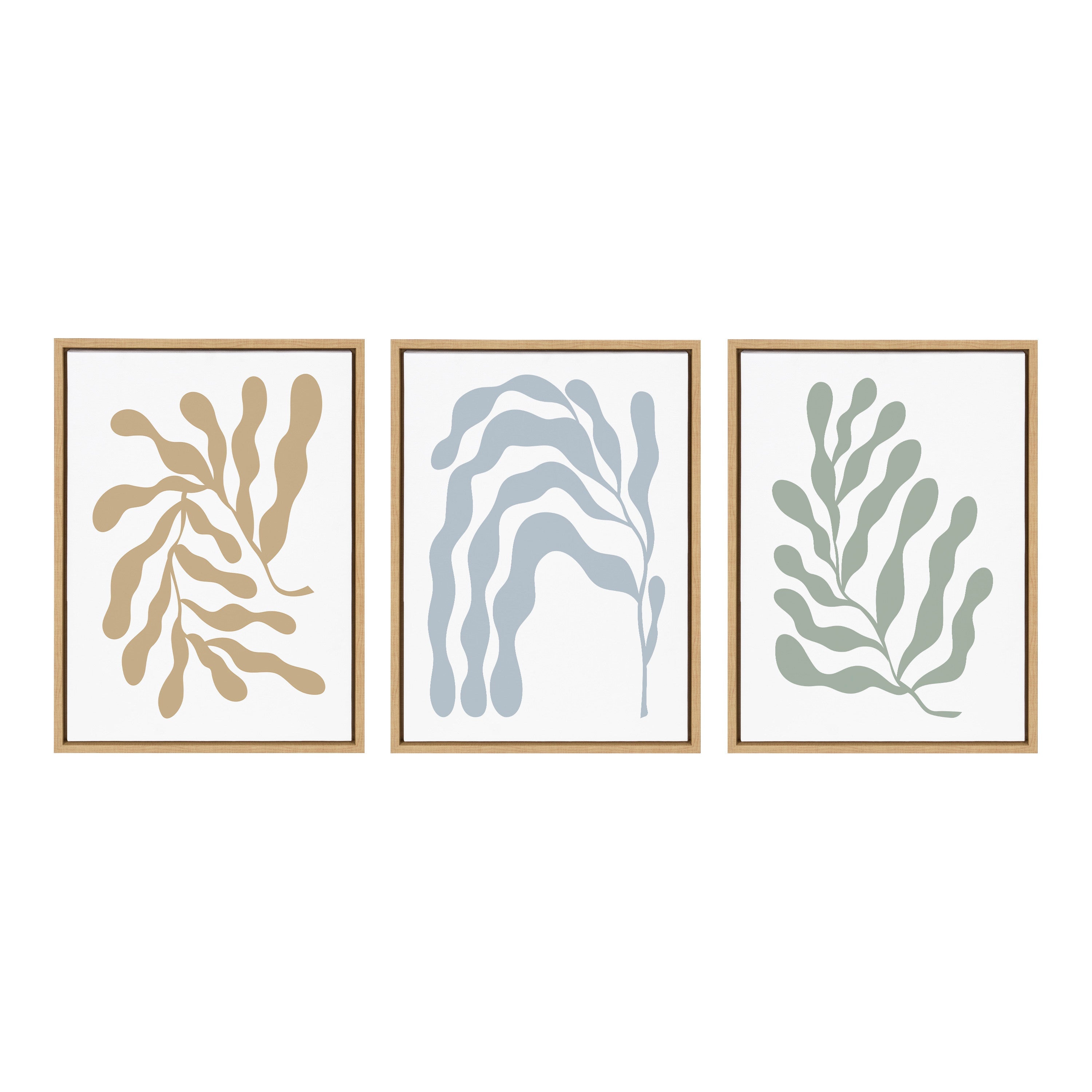 Sylvie Matisse Inspired Abstract Botanicals Framed Canvas by The Creative Bunch Studio