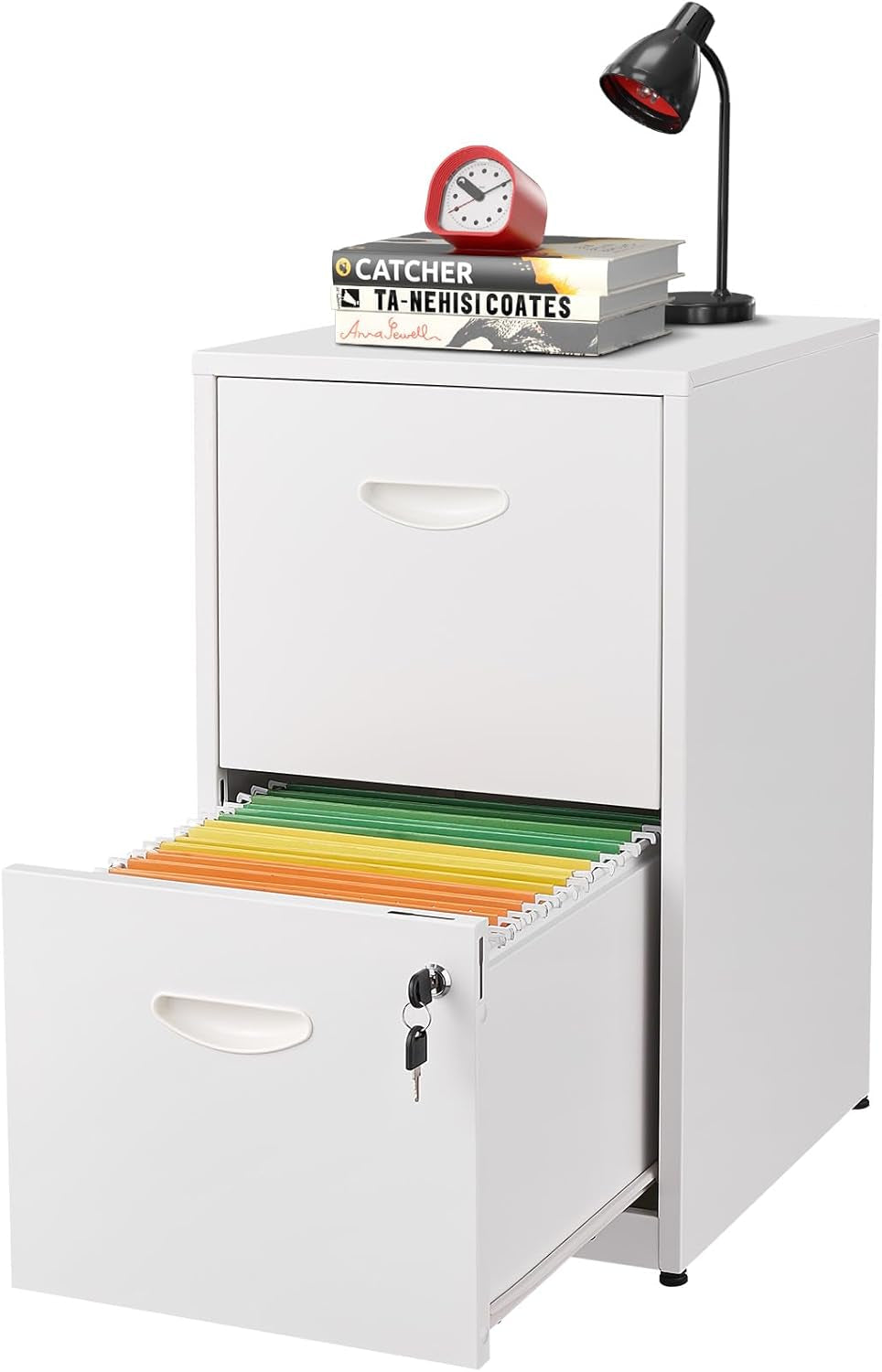 White 2 Drawer Locking Metal Vertical File Cabinet