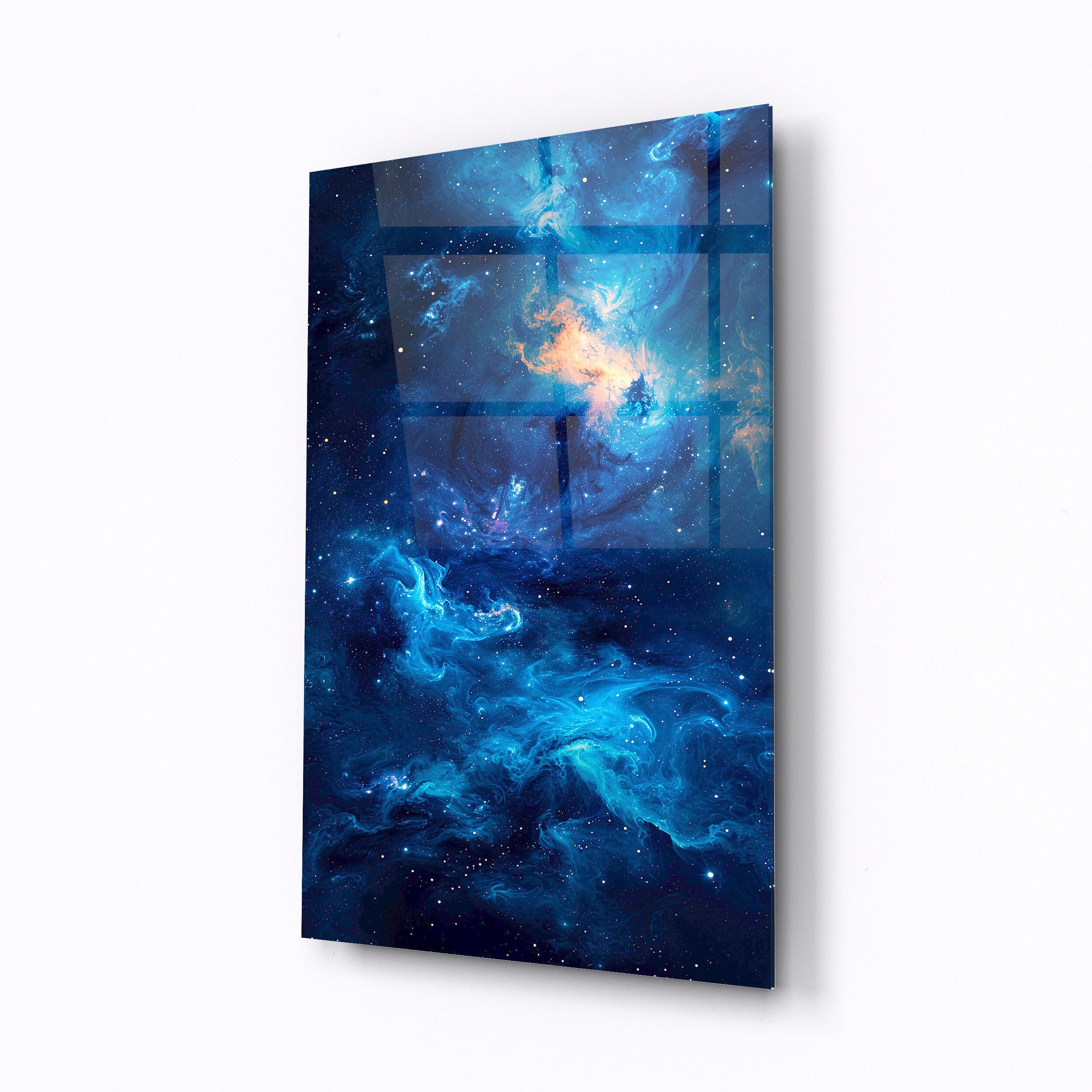 Tempered glass wall art Blue nebula-0