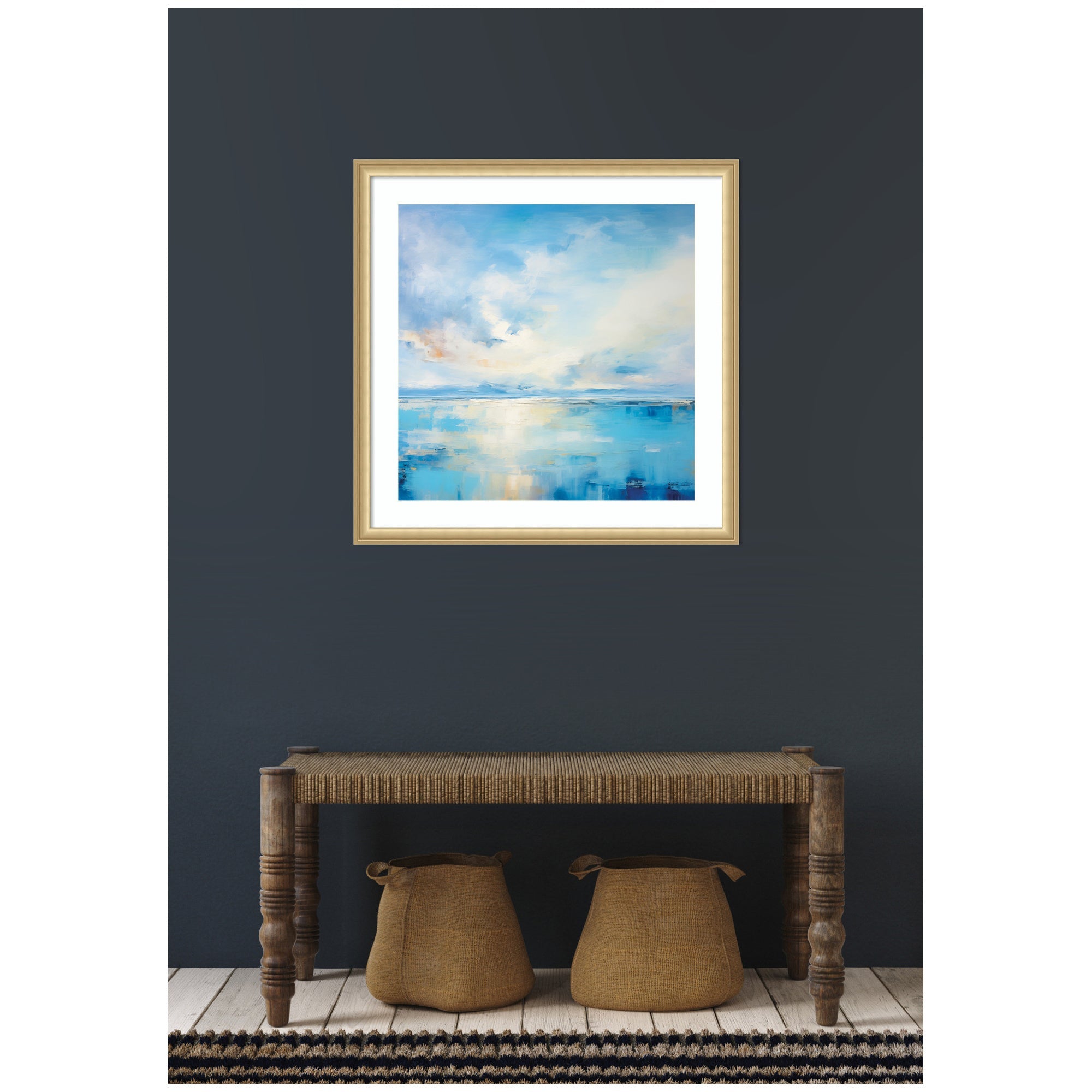 Framed Art Serene Coastal Waters Tranquil Landscape by The Creative Bunch Studio