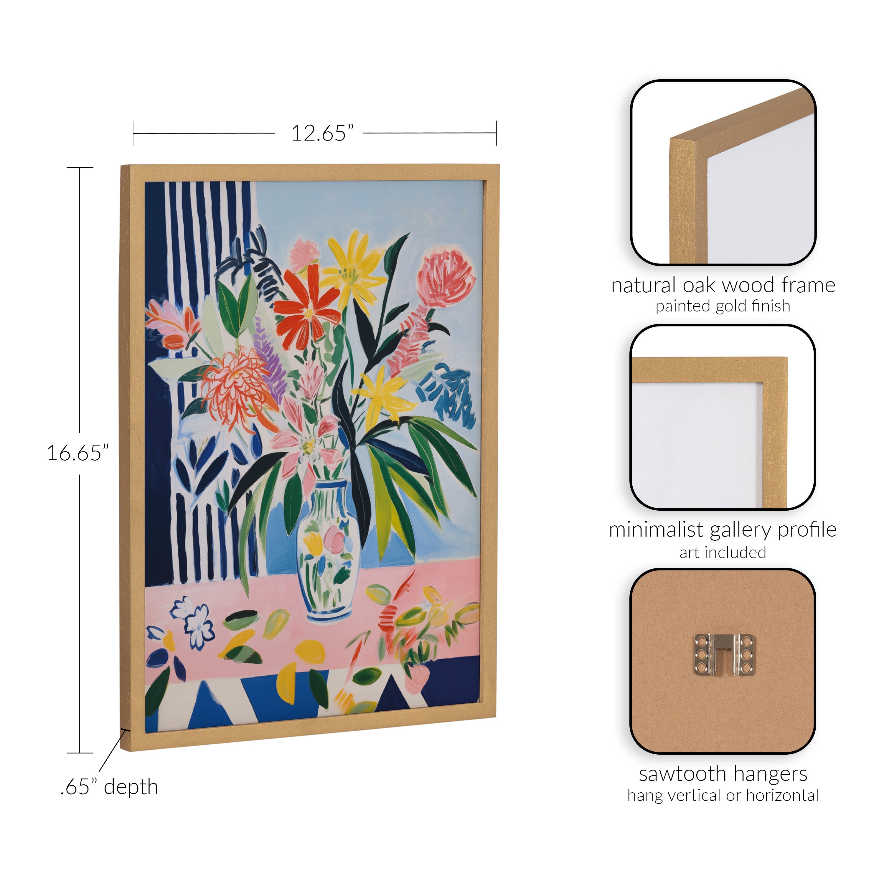 Gallery Cheerful Maximalist Flower Vase Print by The Creative Bunch Studio