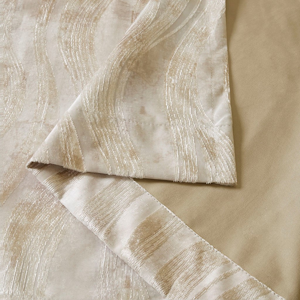 Printed Jacquard Grommet Top Total Blackout Curtain Panel