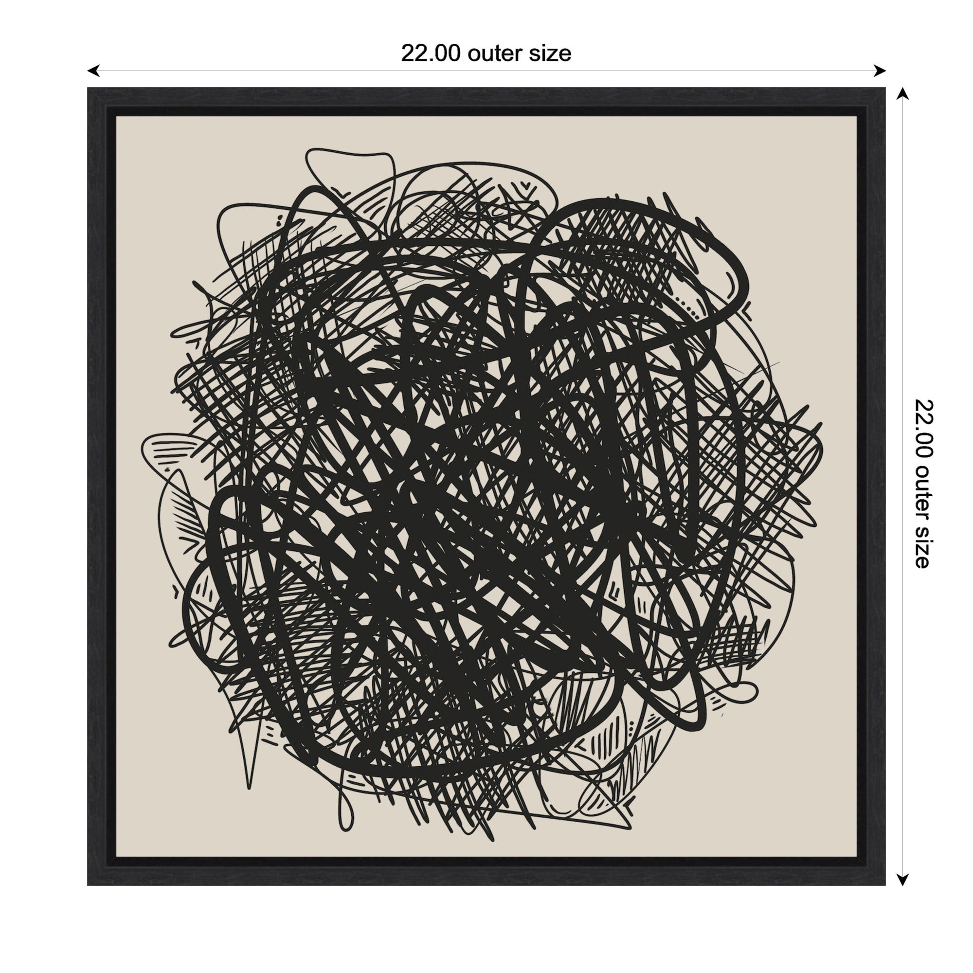 Modern Abstract Linework Loofah by The Creative Bunch Studio Framed Canvas Wall Art Print