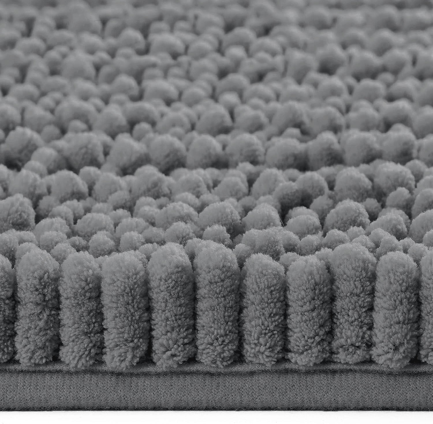 23"x15" - Dark Grey Soft Cozy Plush Chenille Bath Mat Bathroom Rug