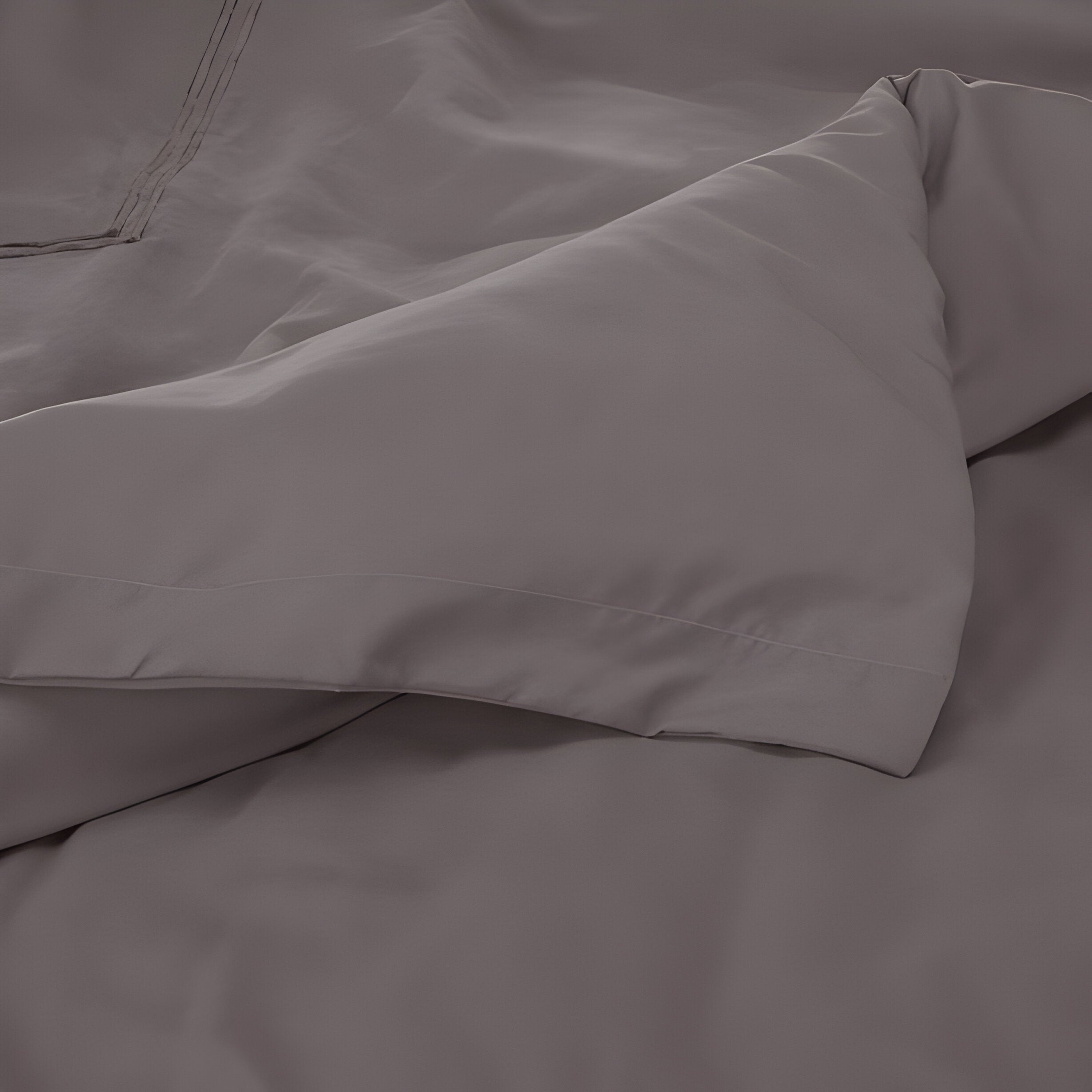 400TC Cotton Luxurious Double Embroidery Sateen Solid Duvet Cover Set