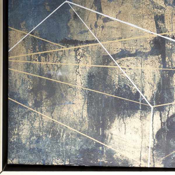 Darmstadt Abstract Gold and Blue Canvas Wall Art-2