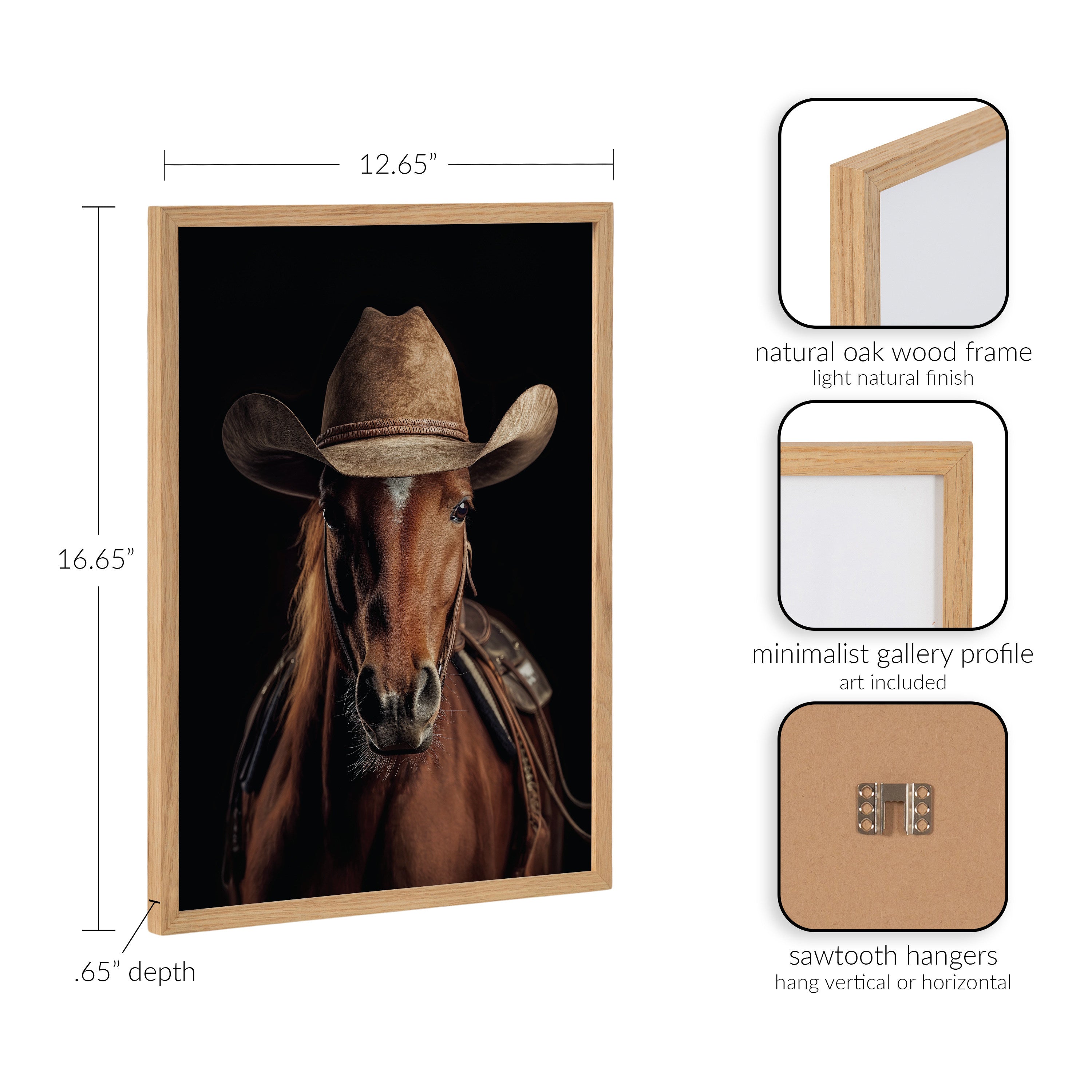 Gallery Horse Wearing a Western Cowboy Hat Print by The Creative Bunch Studio