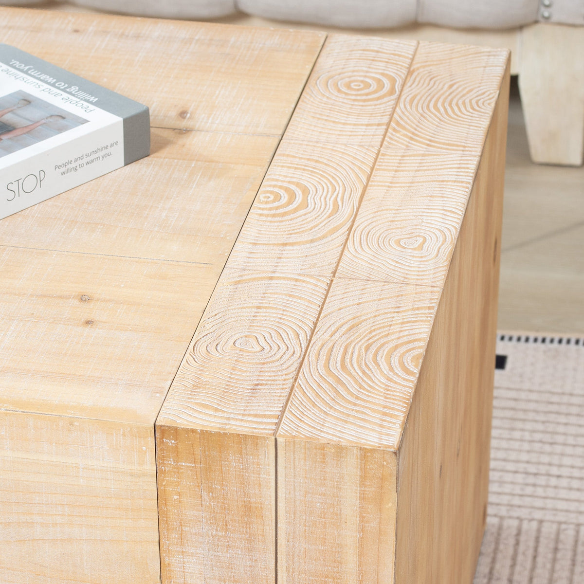 49" Rustic Wood Coffee Table
