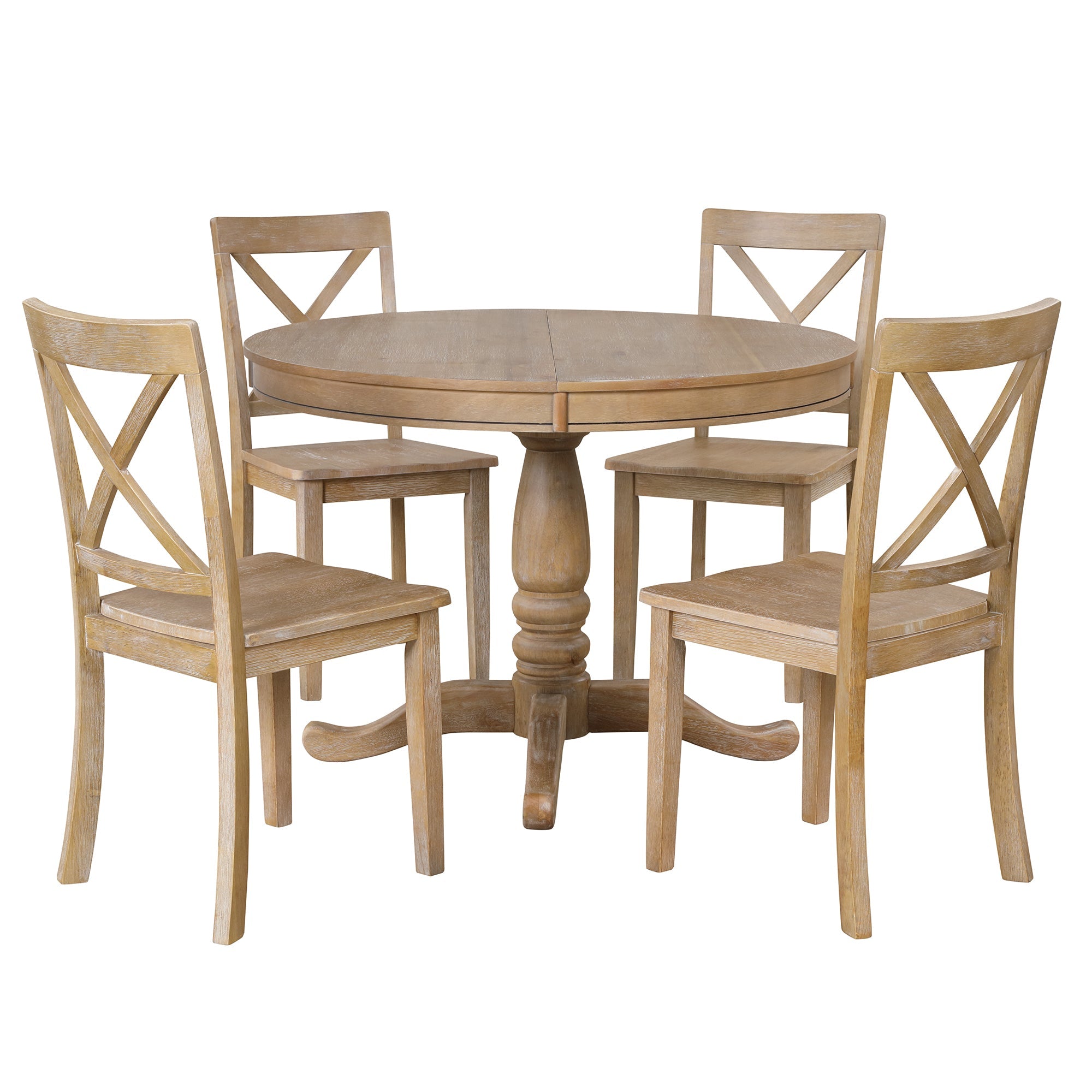 5 Piece Kitchen Table Set for Dining Room ( 4 Chairs + 1 Round Table)