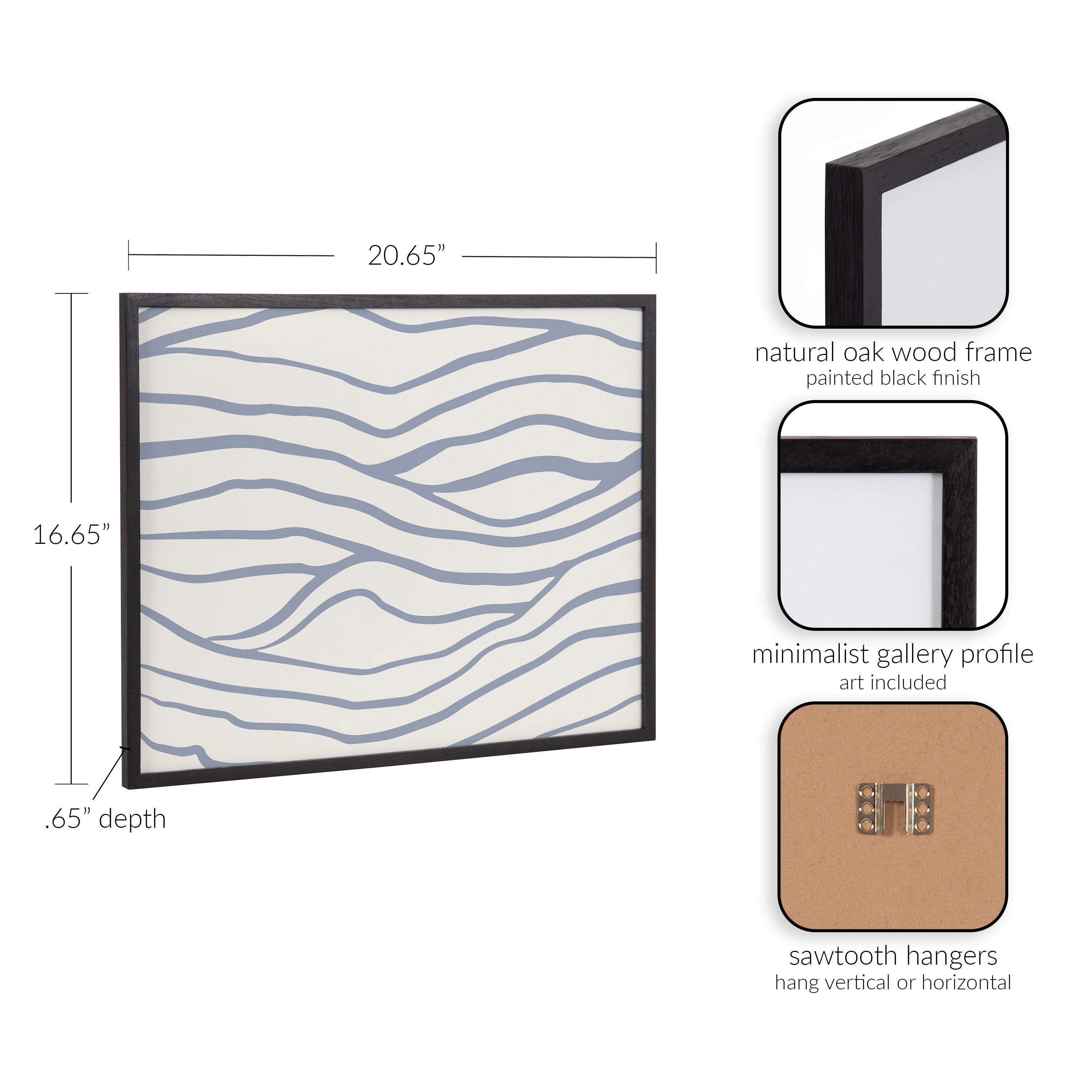 Gallery Simple Elegant Coastal Waves Print by The Creative Bunch Studio