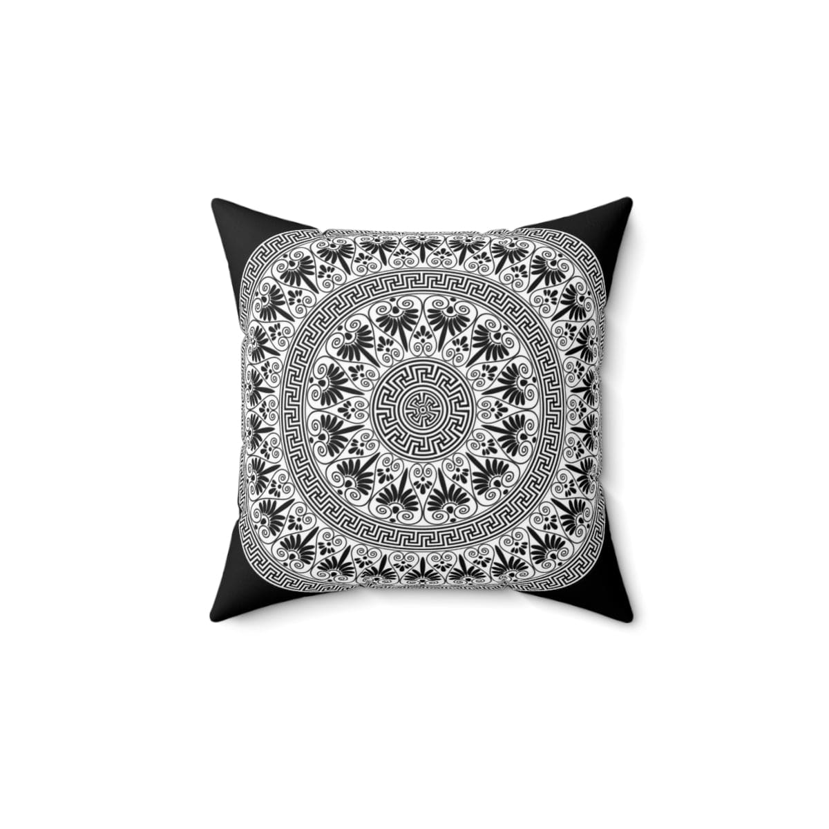 Decorative Throw Pillow Cover, Black And White Geometric Boho Pattern-5