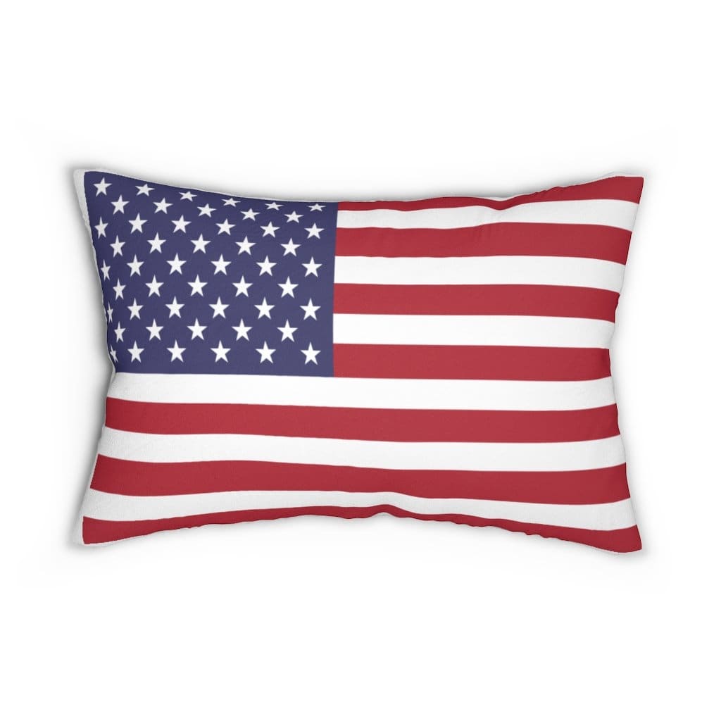 Decorative Lumbar Throw Pillow, Usa Flag Pattern-1