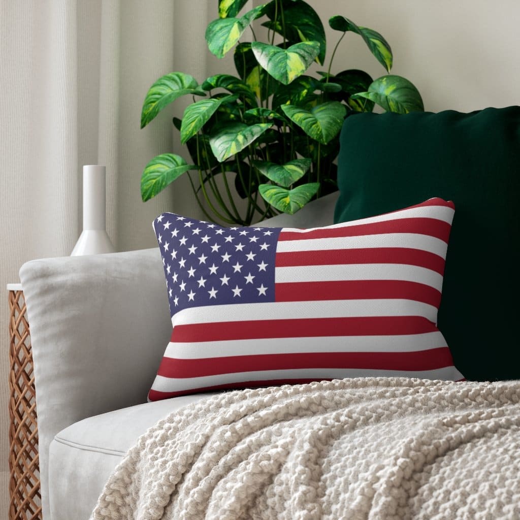 Decorative Lumbar Throw Pillow, Usa Flag Pattern-2