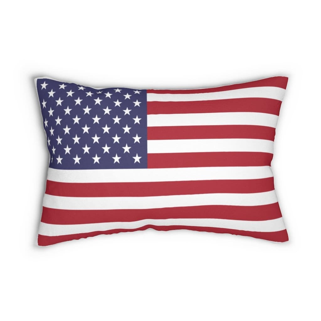 Decorative Lumbar Throw Pillow, Usa Flag Pattern-0