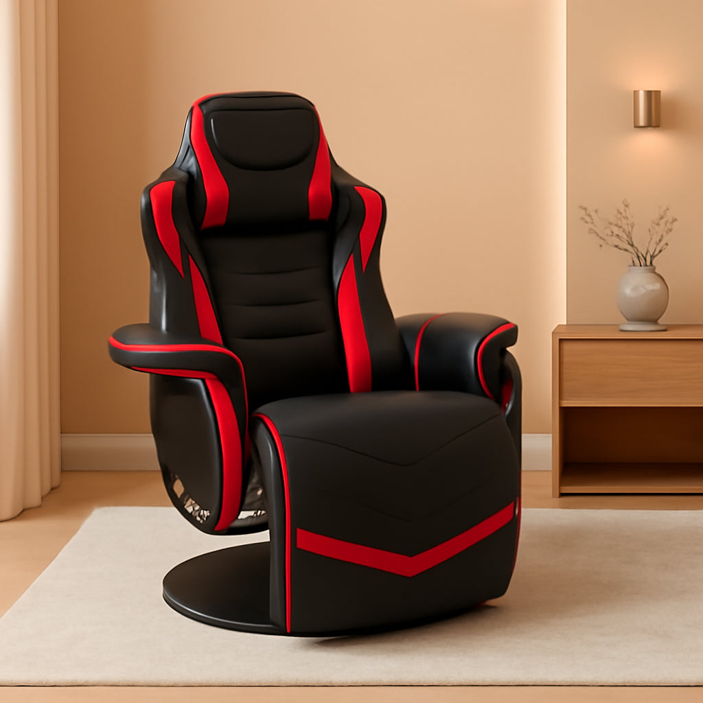 900 Gaming Recliner Red With Adjustable Leg Rest Cupholder