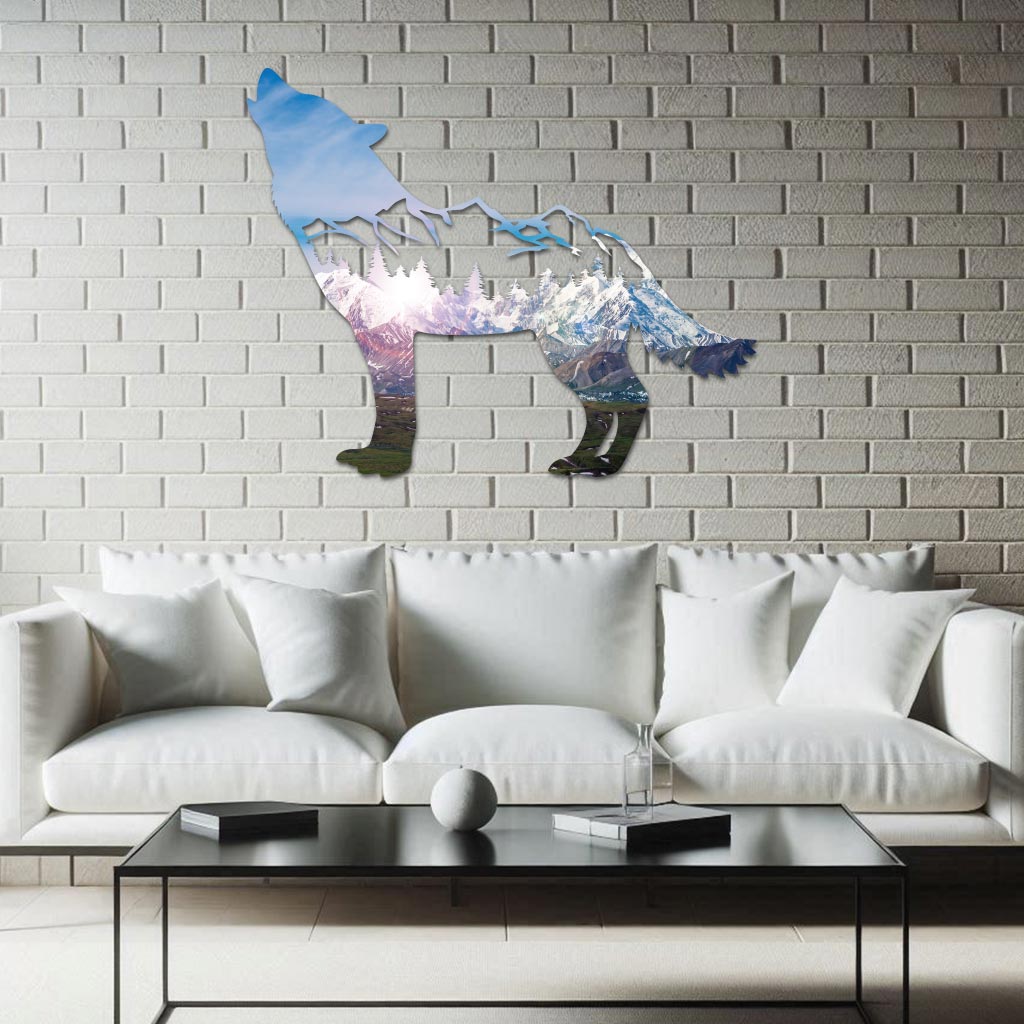 Denali Mountains in Wolf Wall Art-0