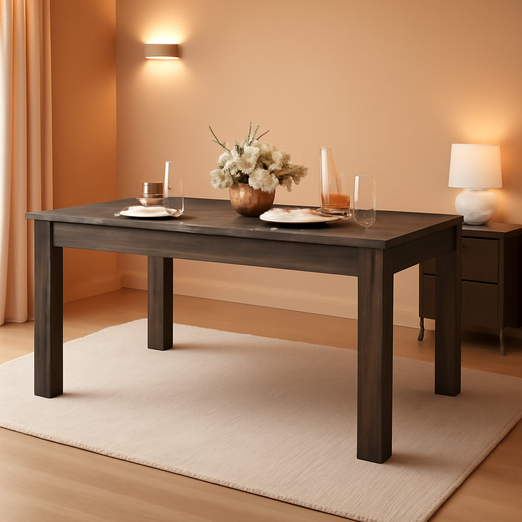 Grey 63 Inch Dining Table Farmhouse Kitchen Center Table