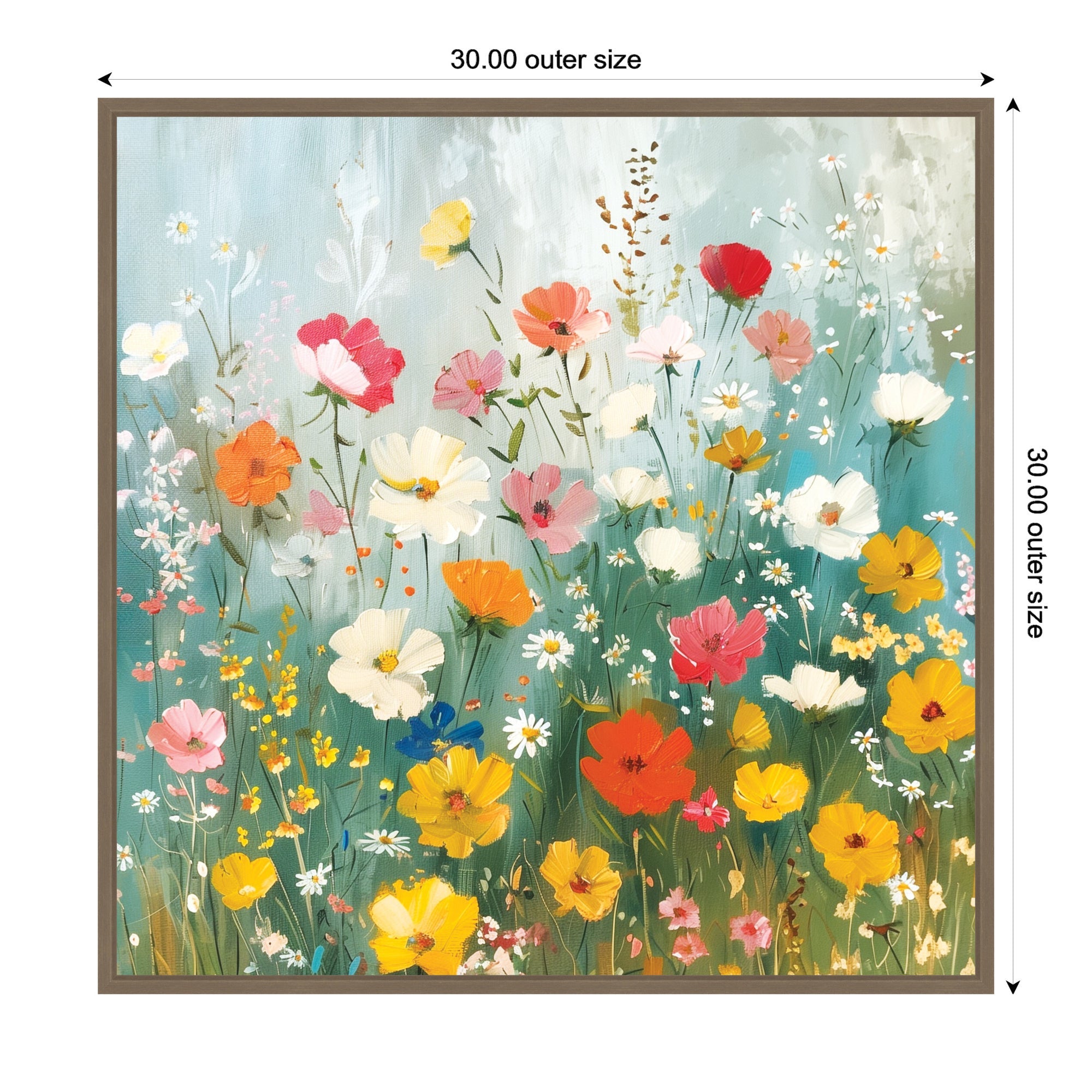 Sylvie Boho Wildflower Garden Framed Canvas by The Creative Bunch Studio
