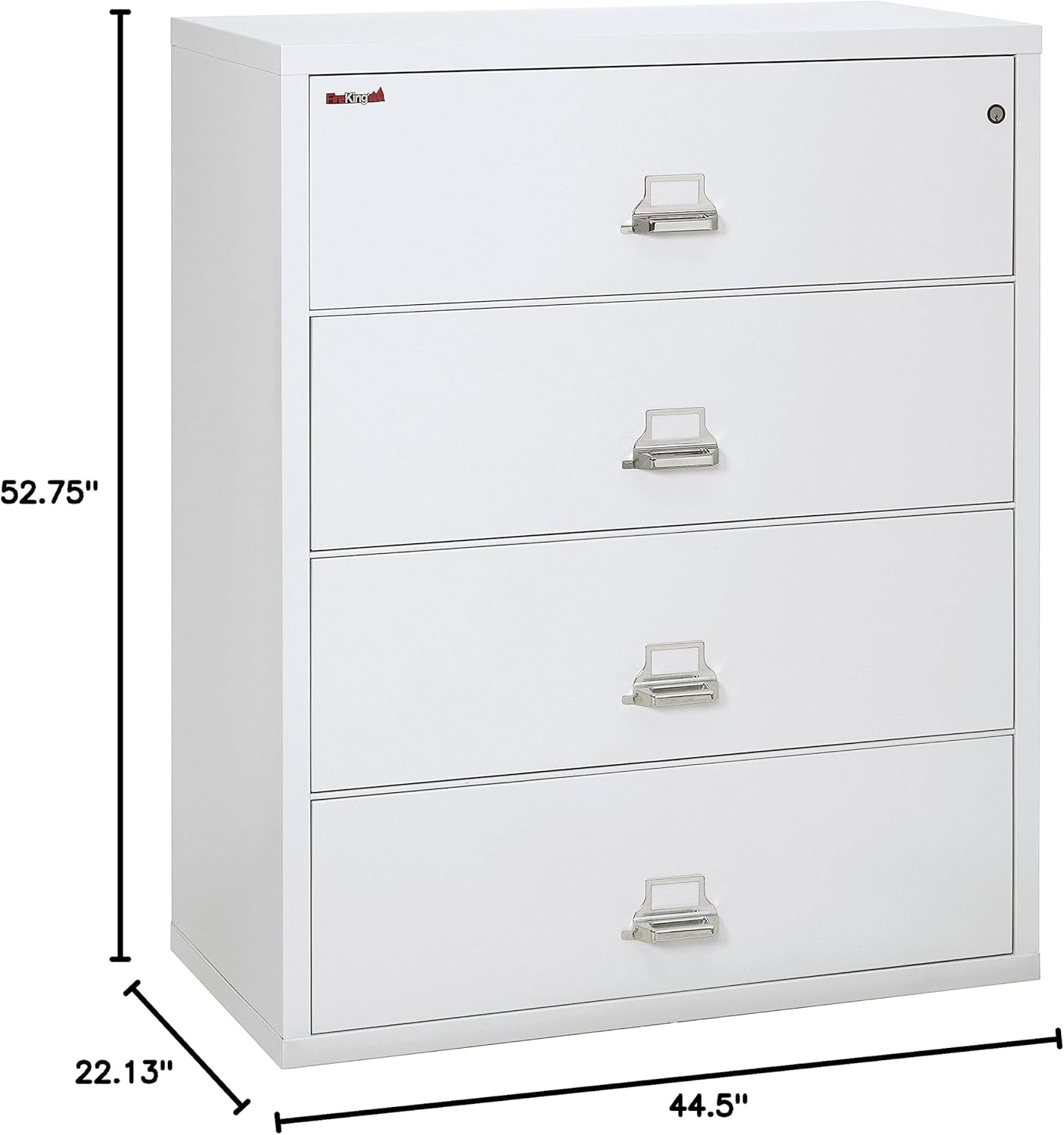 White 4 Drawer Fire Safe Lateral File Cabinet 1 Hour