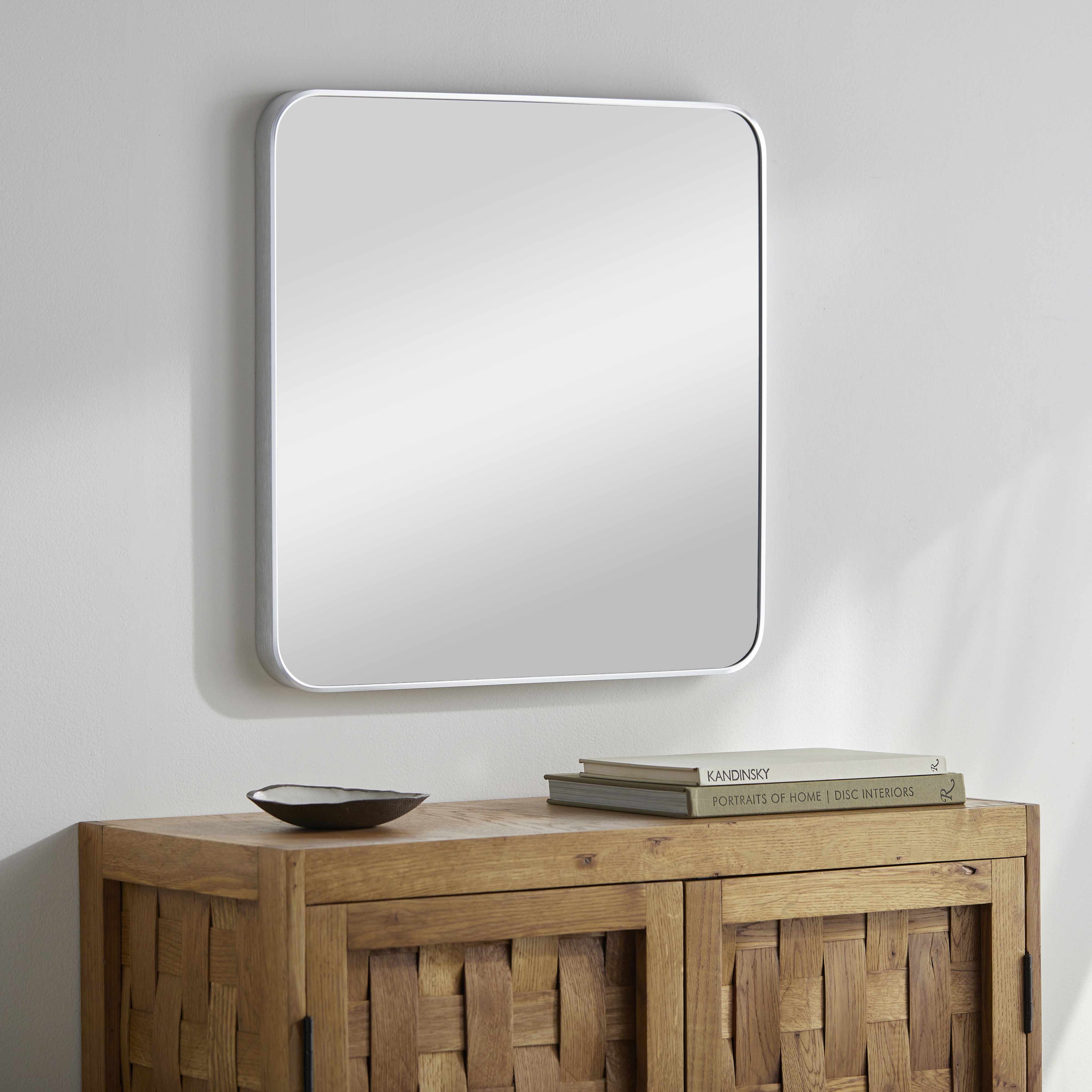 Ockenfels Modern Arched  Silver Gray Wall Mirror-0