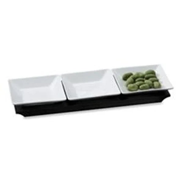 Dipping Bowl Set with Wooden Base | Set of Three Bowls