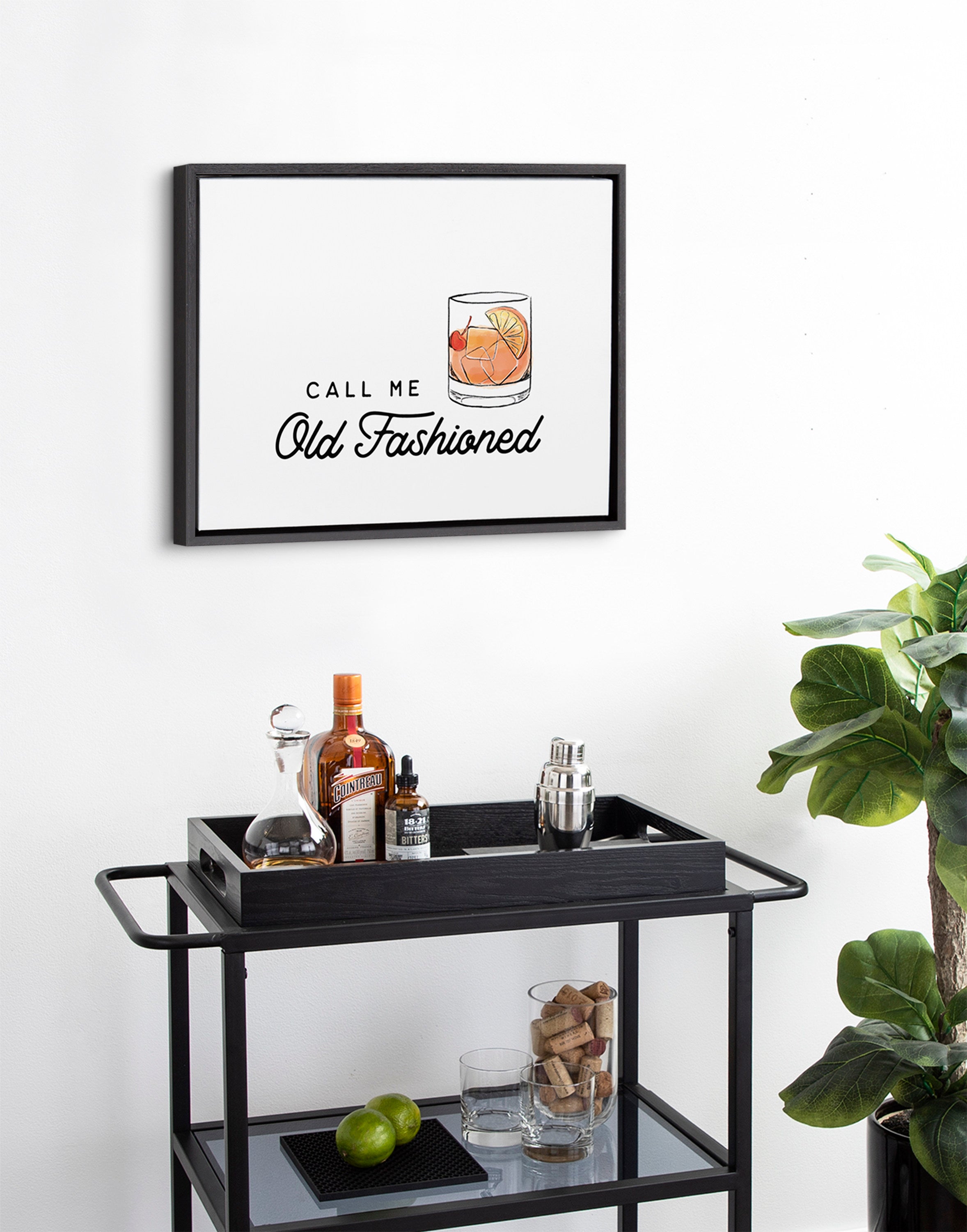 Sylvie Call Me Old Fashioned Framed Canvas by The Creative Bunch Studio