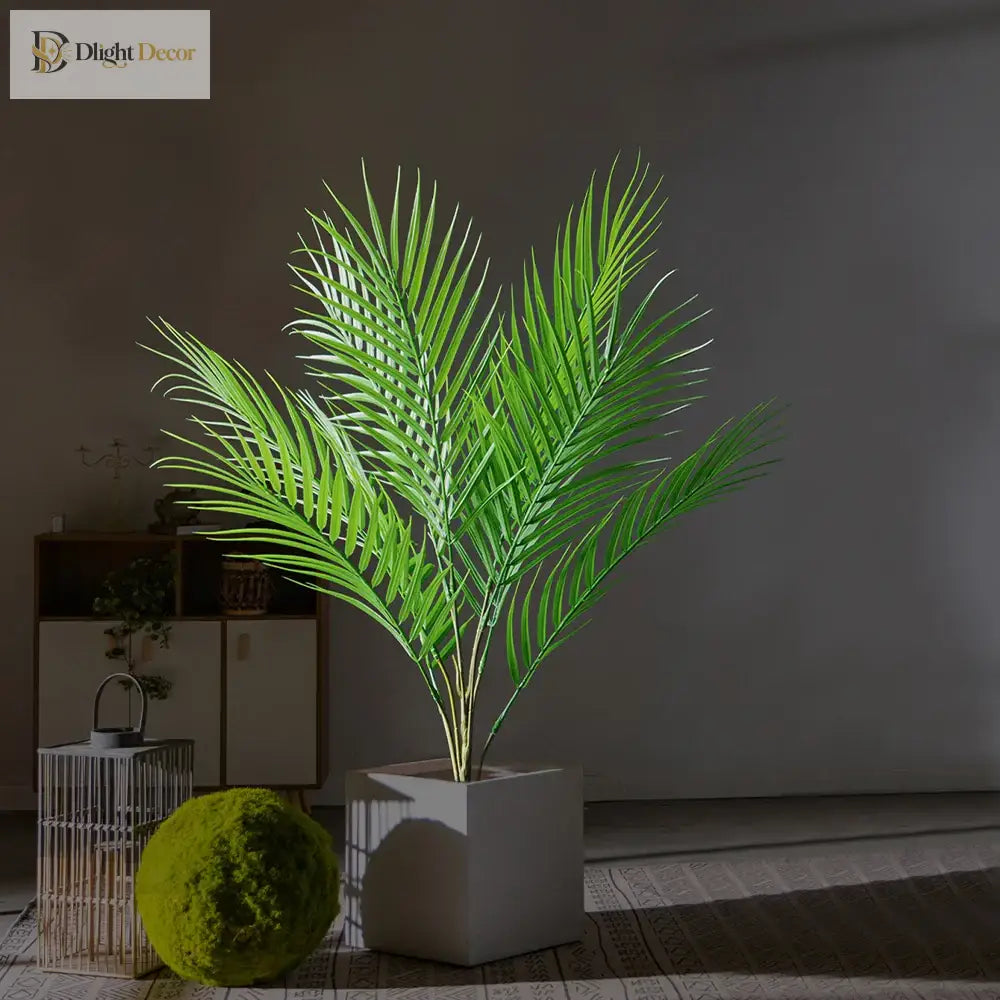 Dlight Decor 120cm Tall Palm Tree Branch with Coconut Leaves for Home and Office Decor