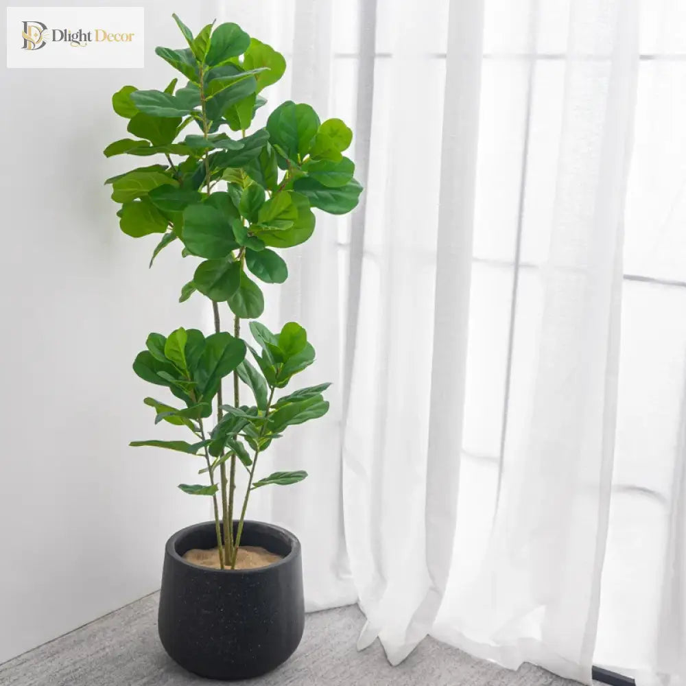 Dlight Decor 122cm Large Ficus Tree Branch with Tropical Rubber Leaves
