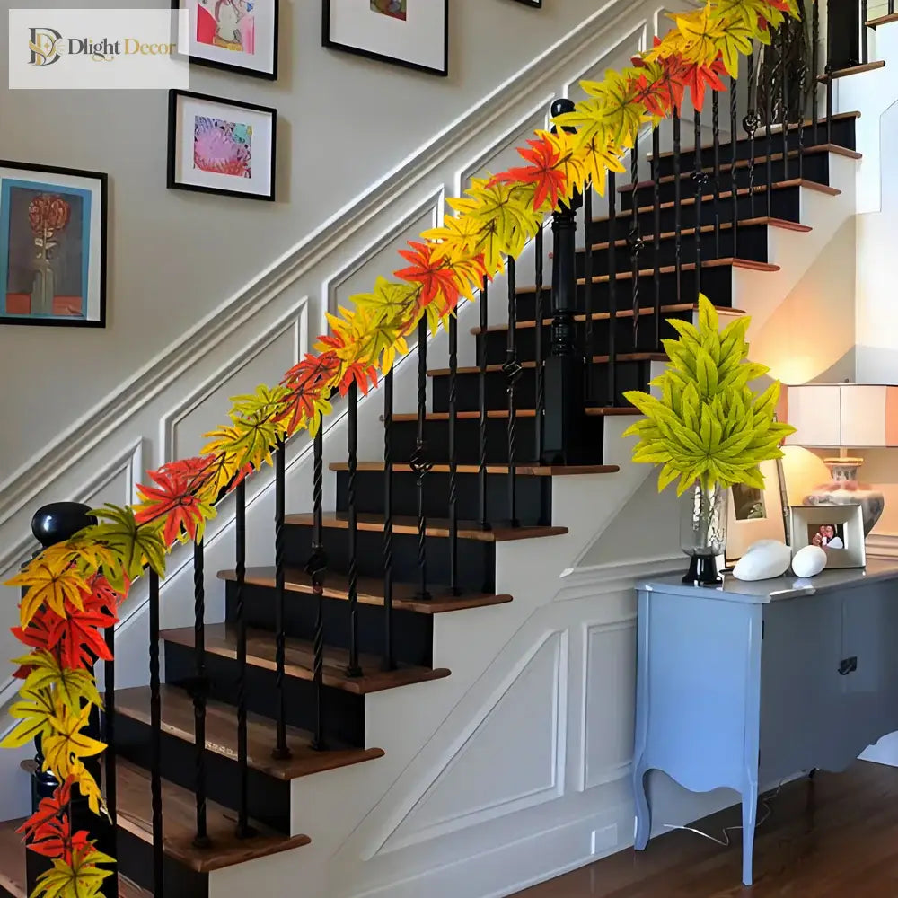 Dlight Decor 200cm Fall Maple Leaf Garland for Autumn and Halloween Decor