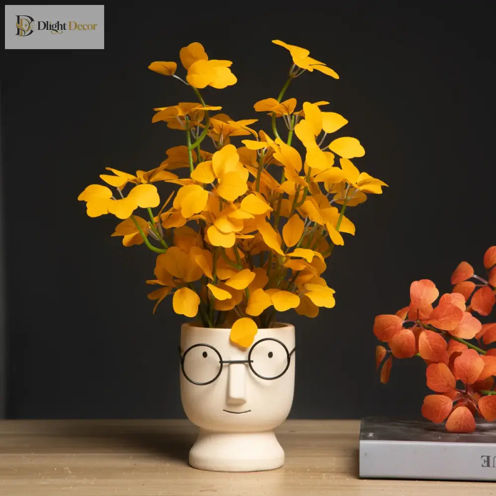 Dlight Decor 33cm Four Leaf Clover Plant with Bell Tree Leaves for Home and Party Decor