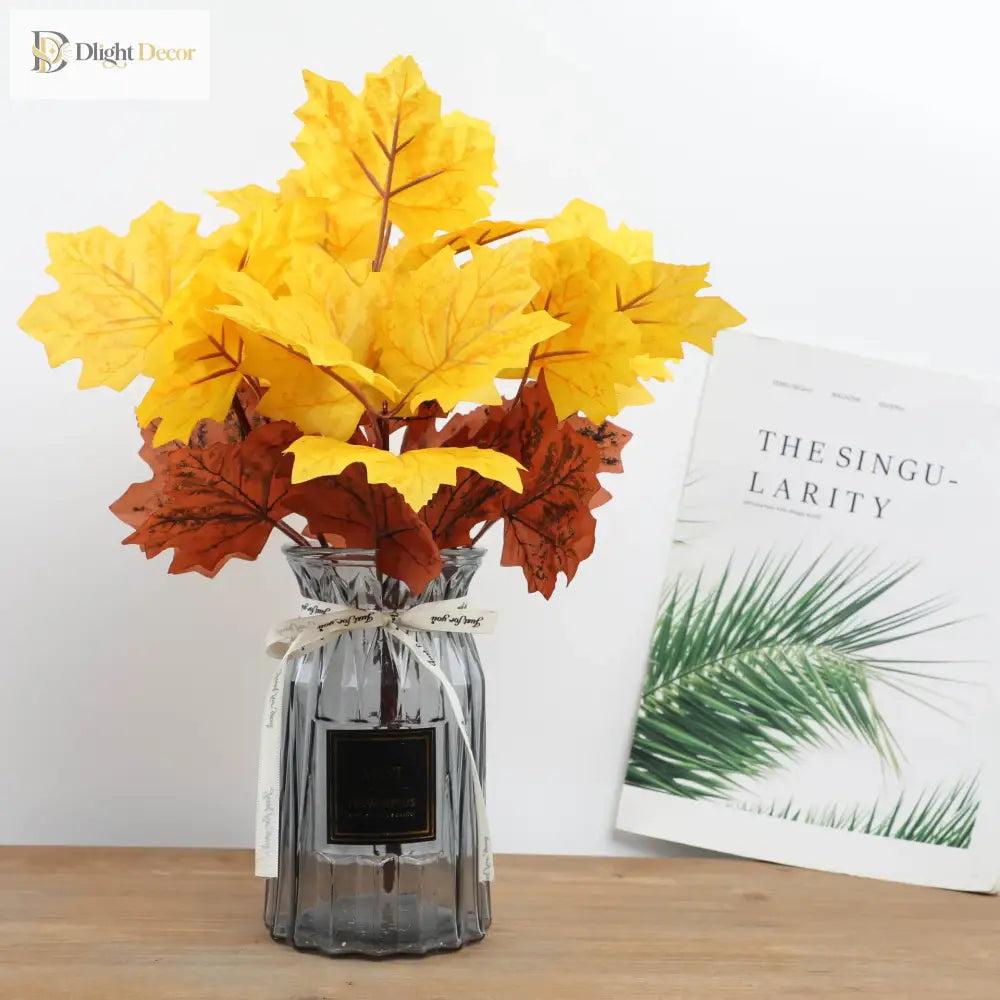 Dlight Decor 39cm Maple Leaf Branch for Autumn and Halloween Decor