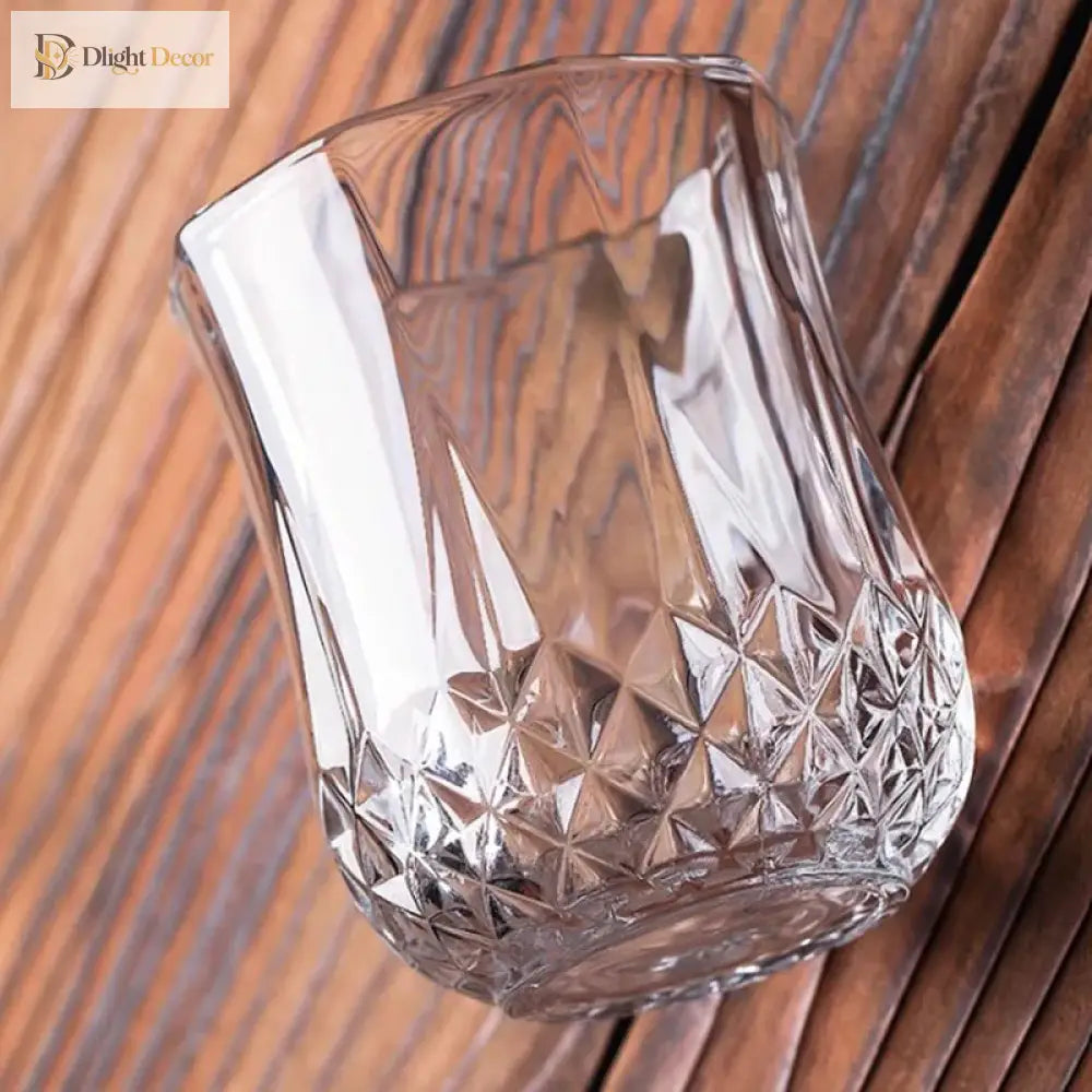 Dlight Decor 4pc Diamond Cut Glass Set 215ml Clear