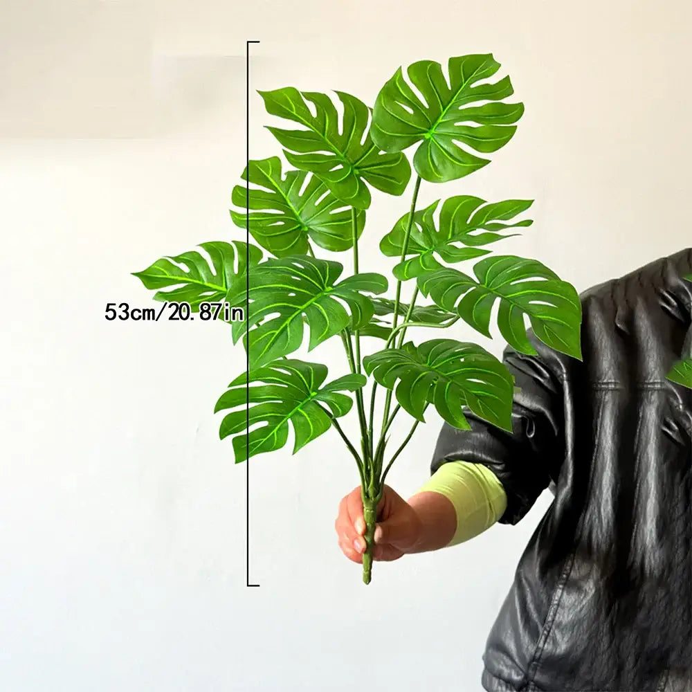 Dlight Decor 53cm Monstera Palm Plant with Turtle Leaves for Home and Party Decor