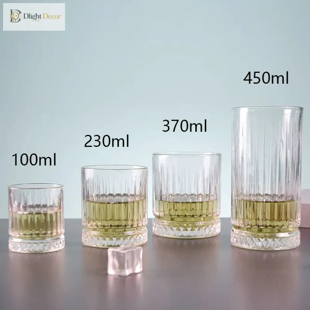 Dlight Decor Diamond Stripe Glass Coffee Cups (100–450ml)