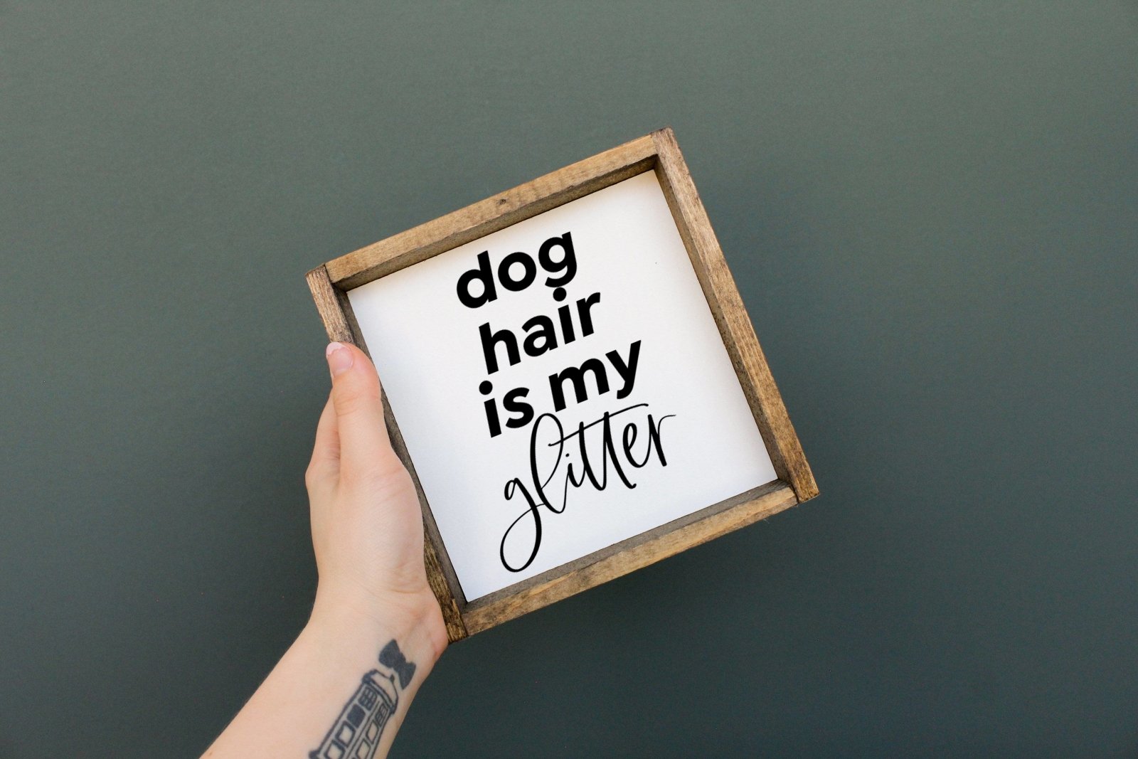 Dog Hair is my Glitter Wood Sign-1