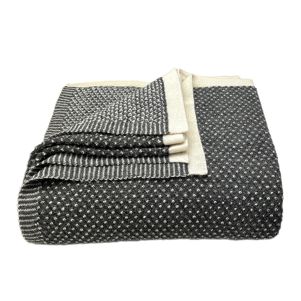 Graphite Dot Reversible Alpaca Throw-0