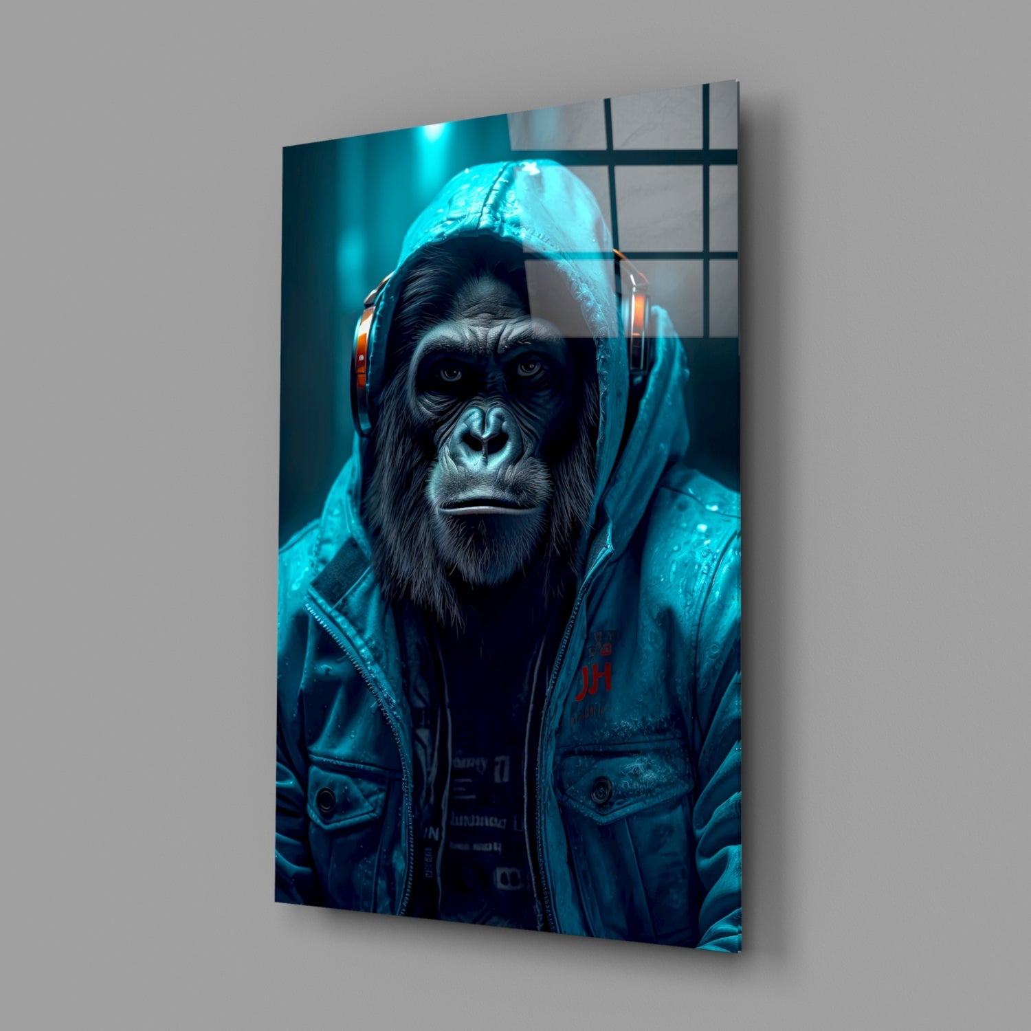 Music and the Ape  Glass Wall Art || Designer Collection