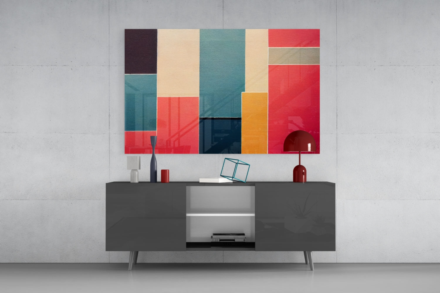 Rectangles  Glass Wall Art|| Designer's Collection