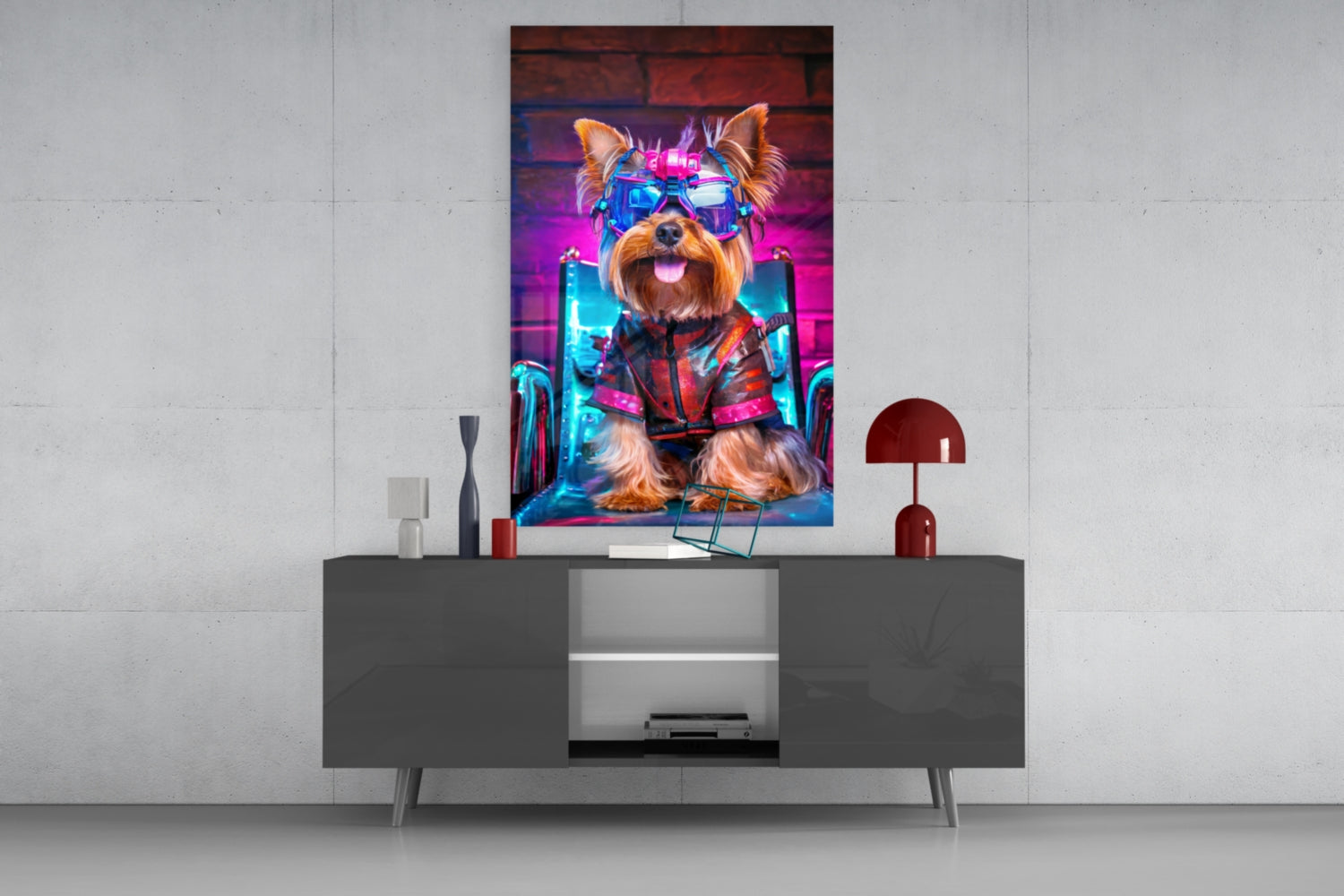 Hip Dog Glass Wall Art || Designer Collection