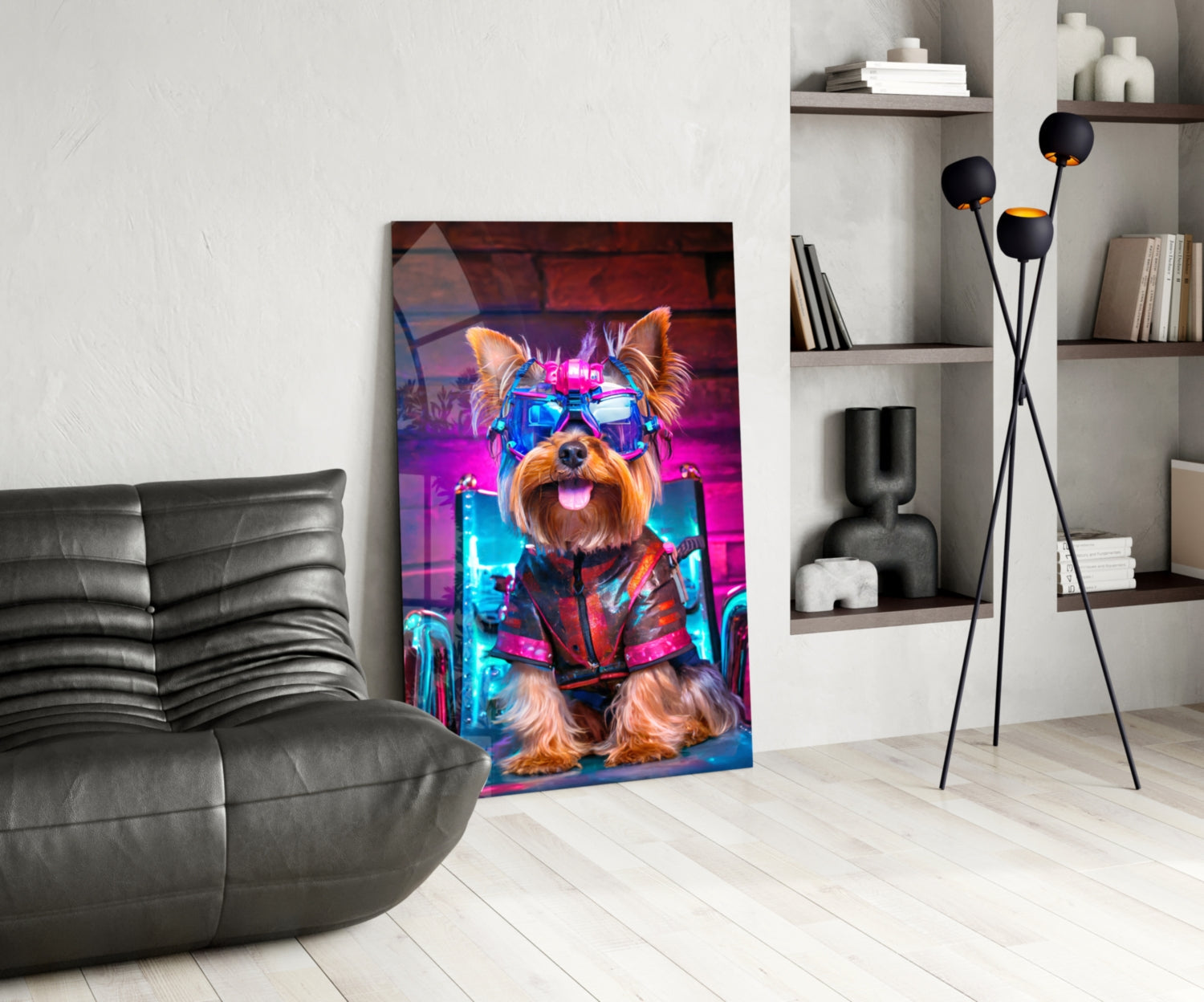 Hip Dog Glass Wall Art || Designer Collection