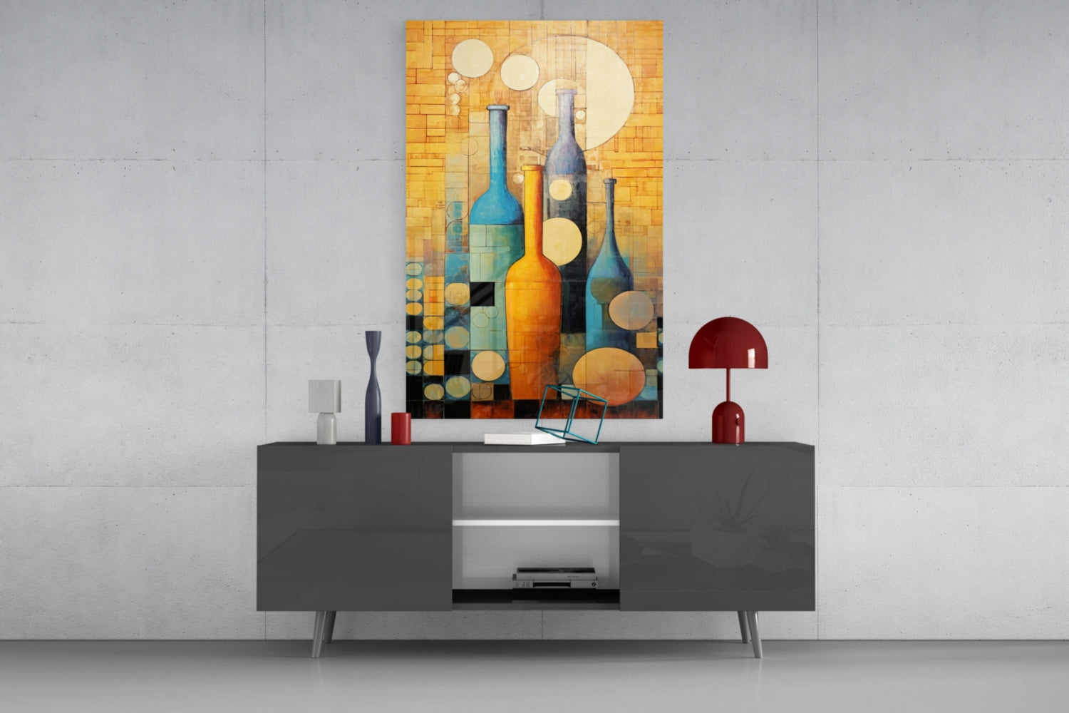Bottles Glass Wall Art || Designer Collection