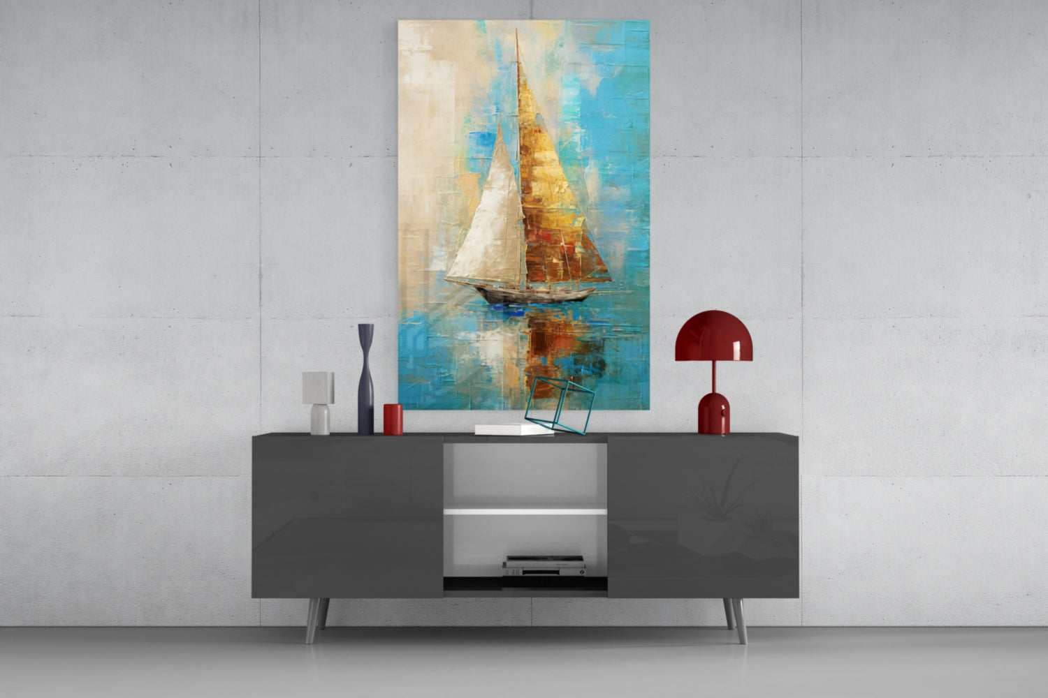 Sailing Glass Wall Art || Designer Collection