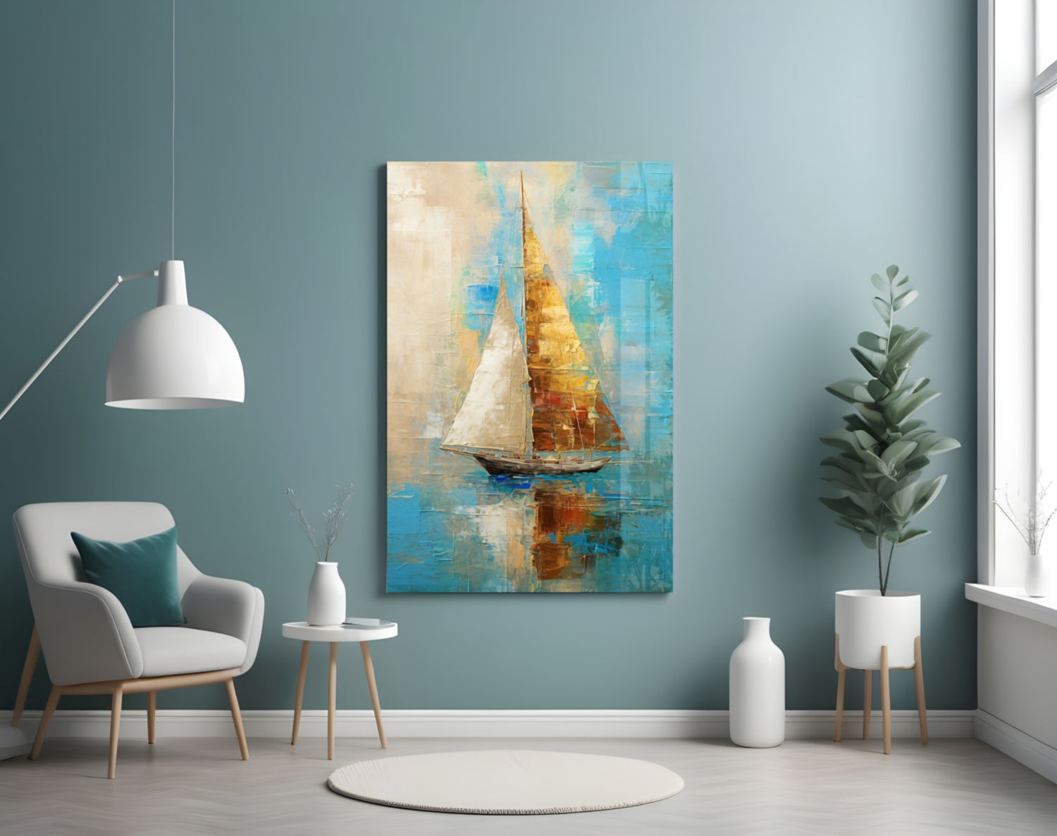 Sailing Glass Wall Art || Designer Collection