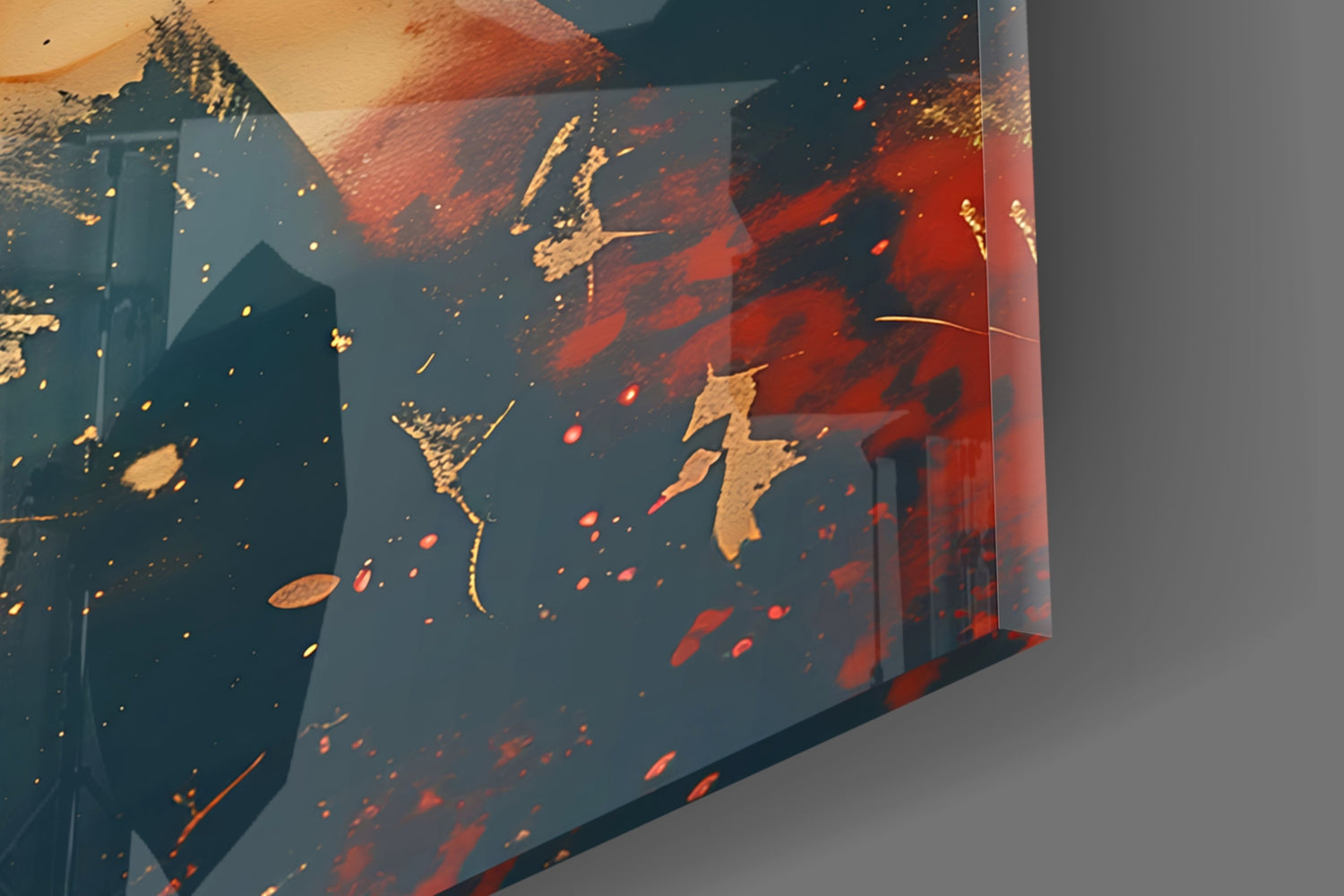 Retro Sun Rays Astronaut Glass Wall Art