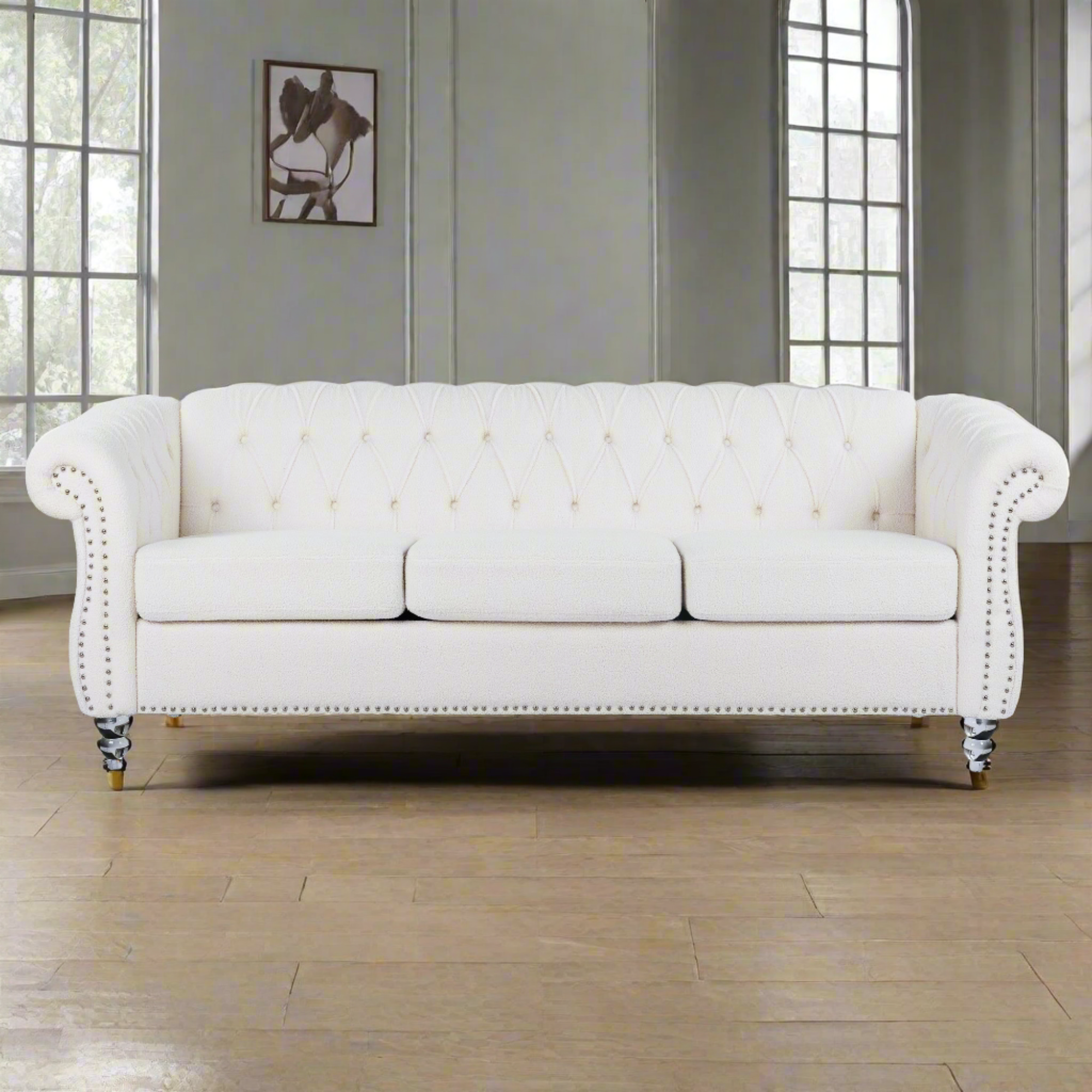 Rolled Arm Chesterfield 3 Seater Sofa