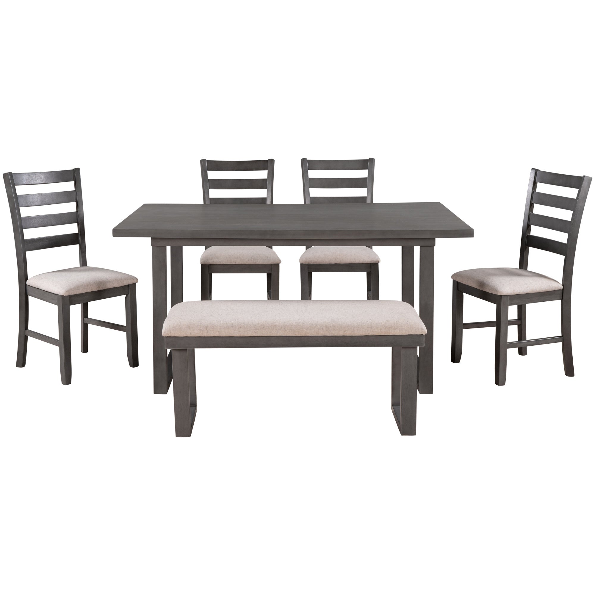 6-Pieces Solid Wood Dining Room Set-0