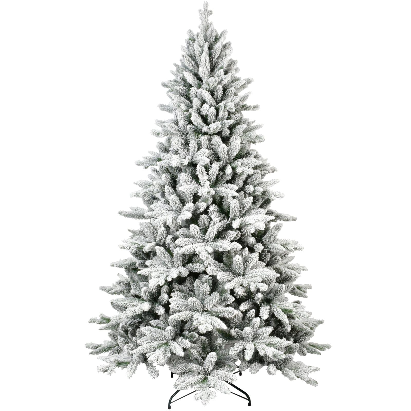 6ft PVC&PE Flocking Hinged Tree Environmentally Friendly Fireproof Artificial Christmas Tree Flocked-1