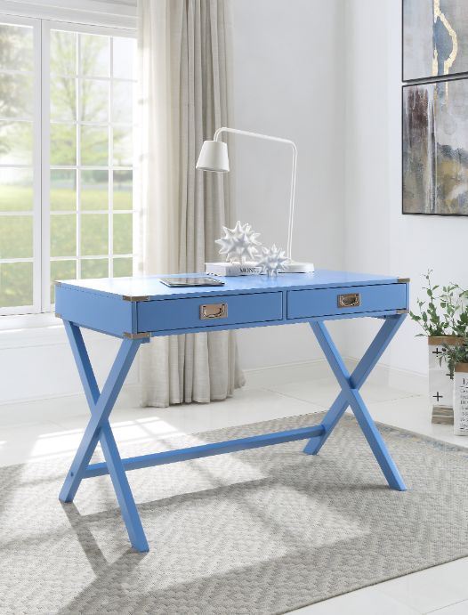 ACME Amenia Writing Desk, Blue Finish YF-1