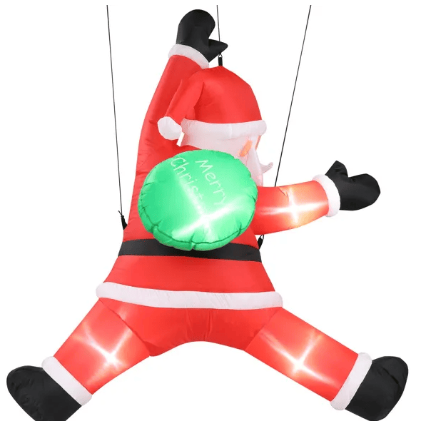 4.9 FT Lighted Christmas Inflatable Santa Claus With Gift Bag For Holiday Party Front Yard Lawn Garden Decor-3